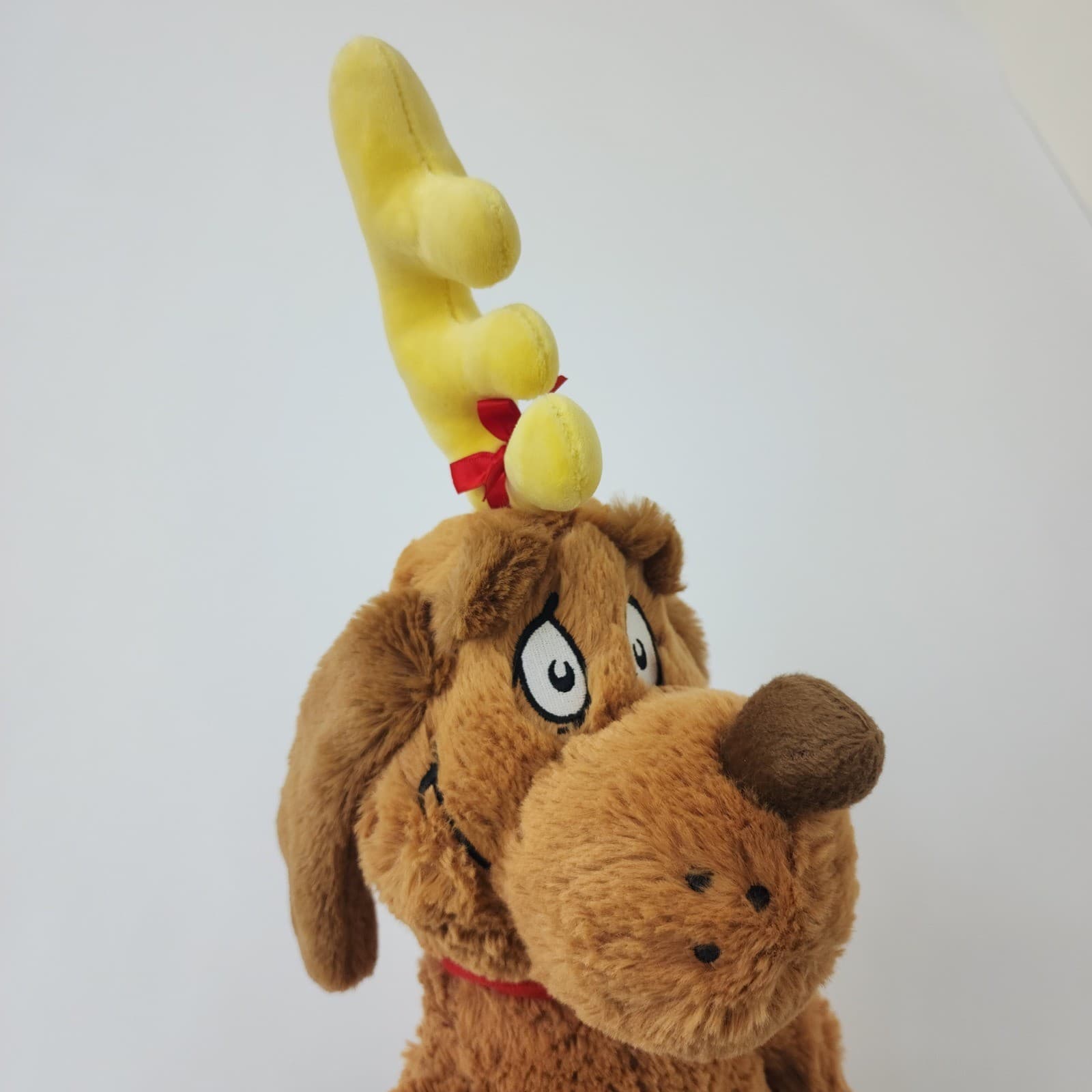 Aurora Dr Seuss Max the Dog Plush Reindeer Antler Grinch Brown Stuffed Animal - Thumbnail 6
