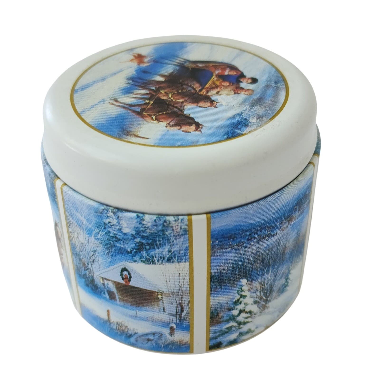 Vintage Claire Burke Sleigh Bells Perfumed Candle 2 oz Metal Tin