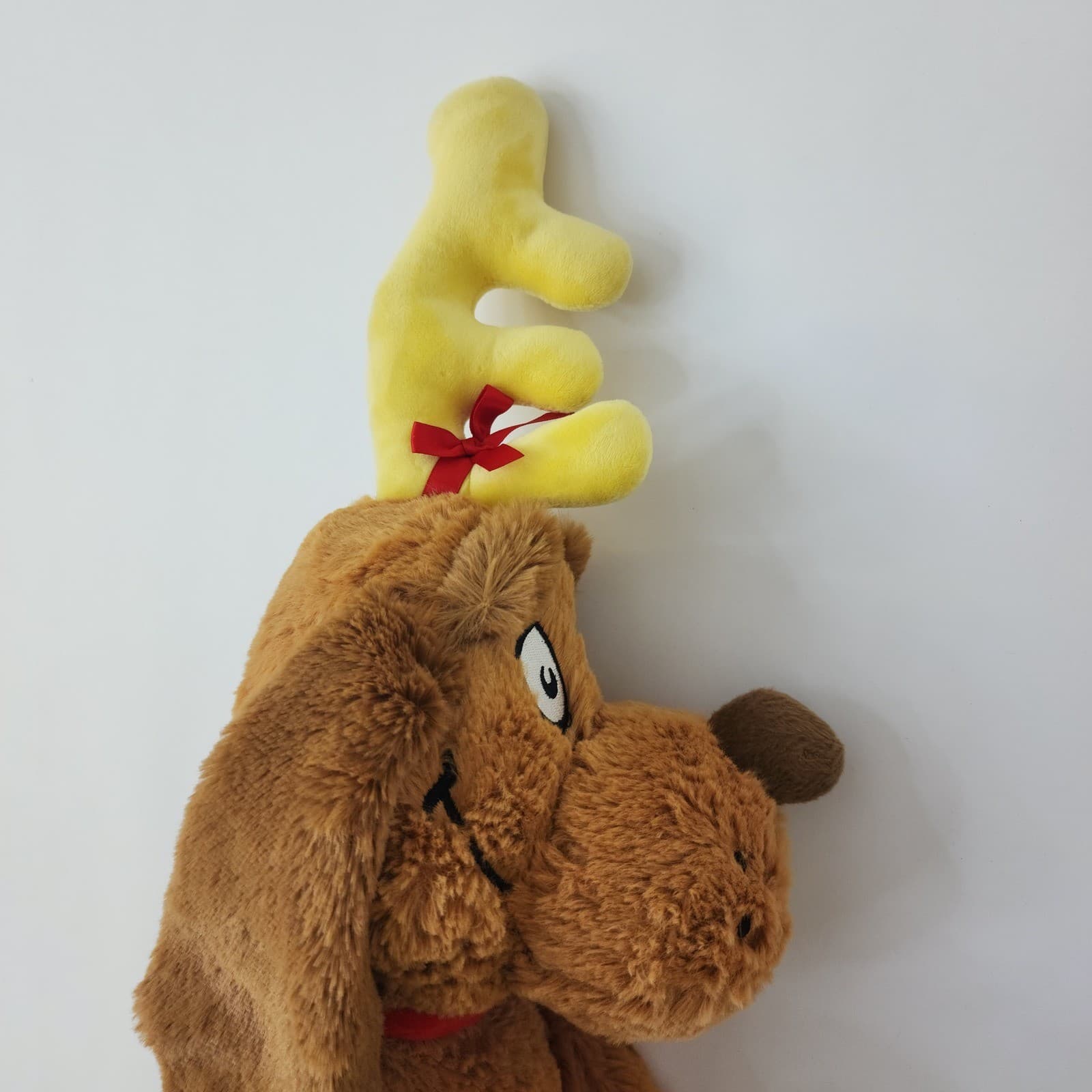 Aurora Dr Seuss Max the Dog Plush Reindeer Antler Grinch Brown Stuffed Animal - Thumbnail 3