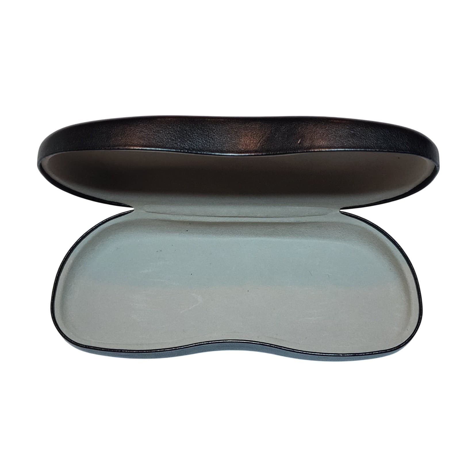 Ray-Ban Black Hard Clamshell Eyeglass Case Textured Faux Leather Grey Lining - Thumbnail 3