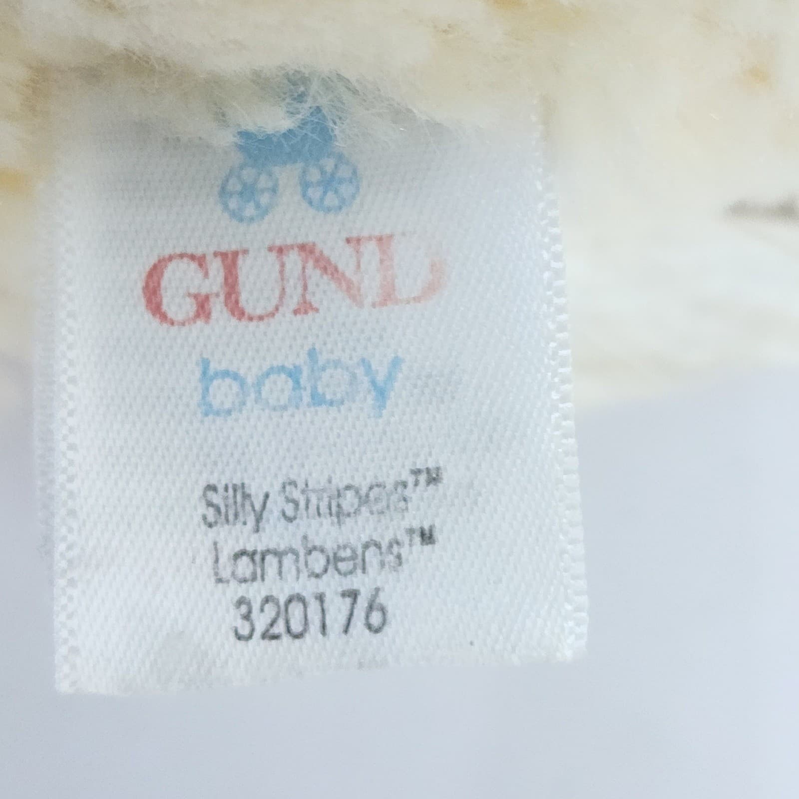 Gund Baby Silly Stripes Lambens Plush Lamb Stuffed Animal Cream Tan 320176 - Thumbnail 4
