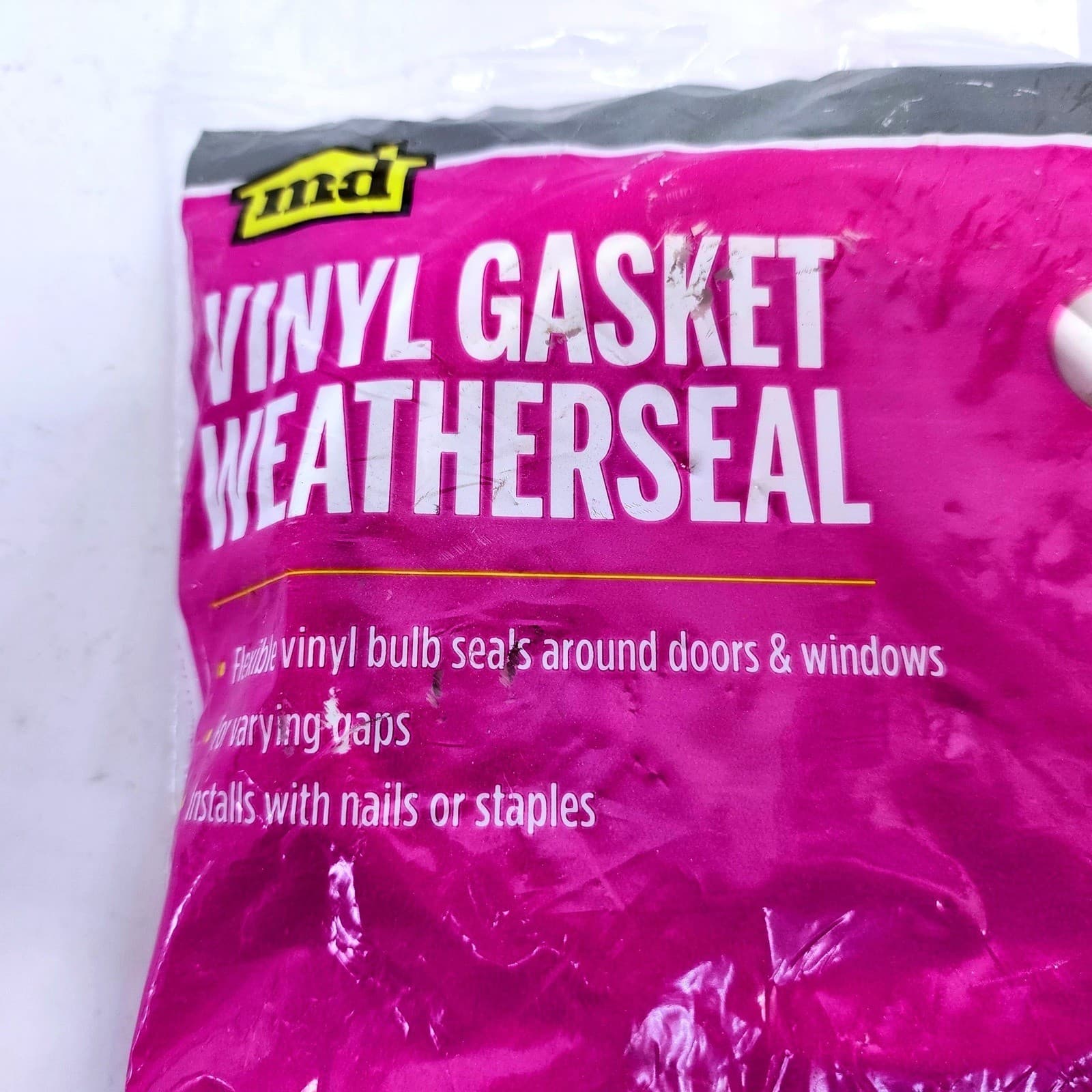 MD White Vinyl Gasket Weatherseal 1/2" x 1/4" 17ft Door Window Seal 78394 - Thumbnail 3