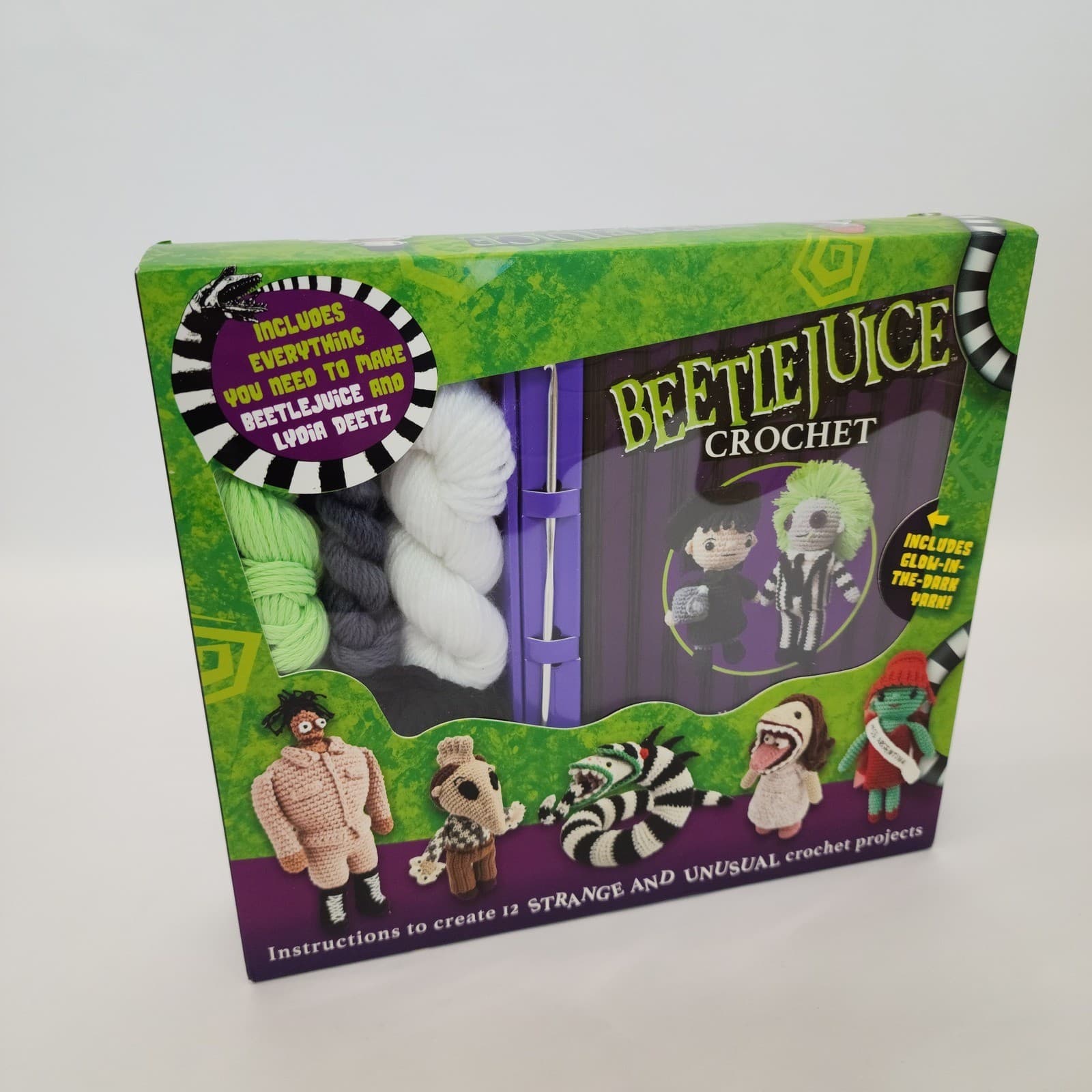 Beetlejuice Crochet Kit Thunder Bay Press 12 Projects Glow In The Dark Yarn NEW - Thumbnail 2