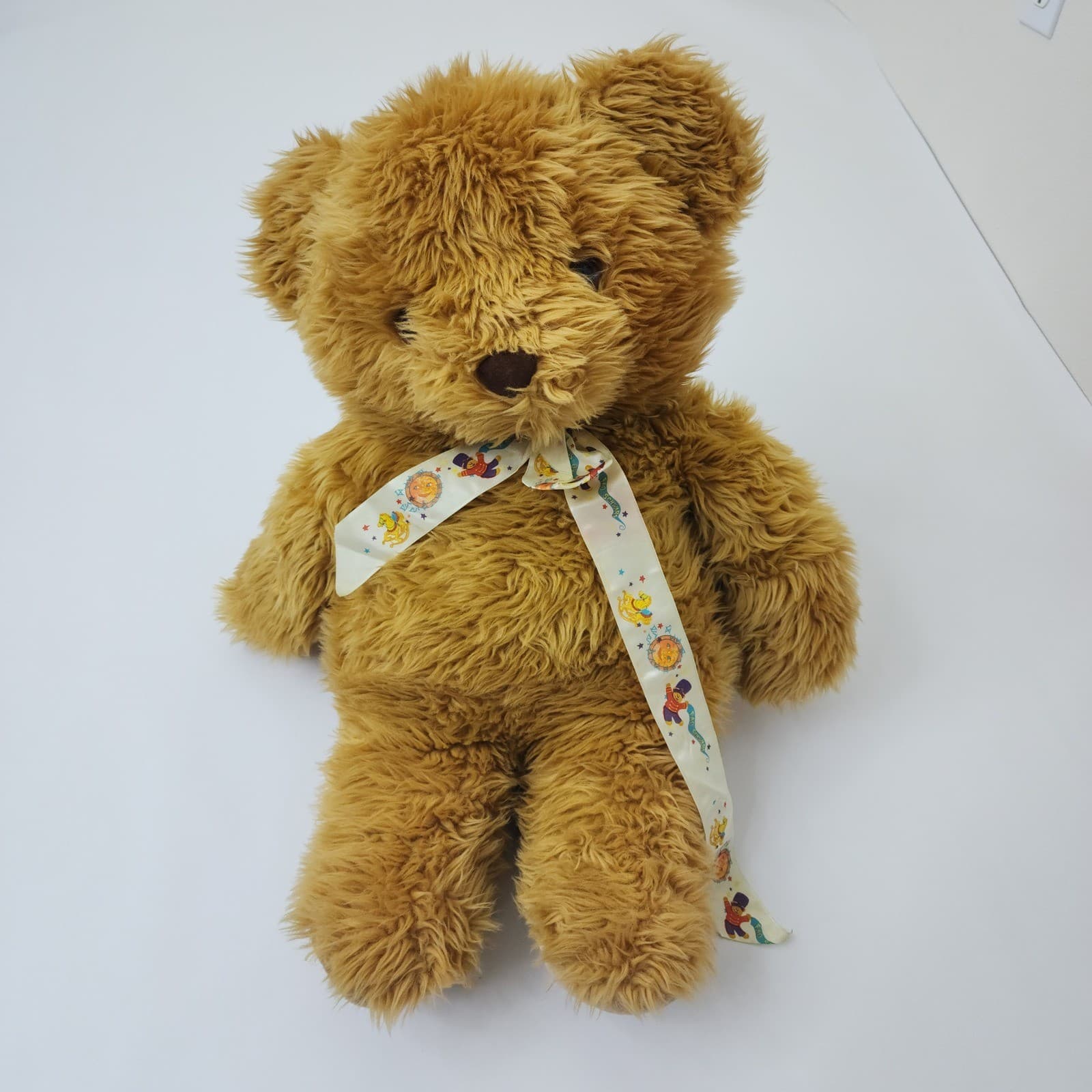 FAO Schwarz Fifth Avenue Teddy Bear Plush Brown Shaggy 23 Inch Toy Soldier Ribbo