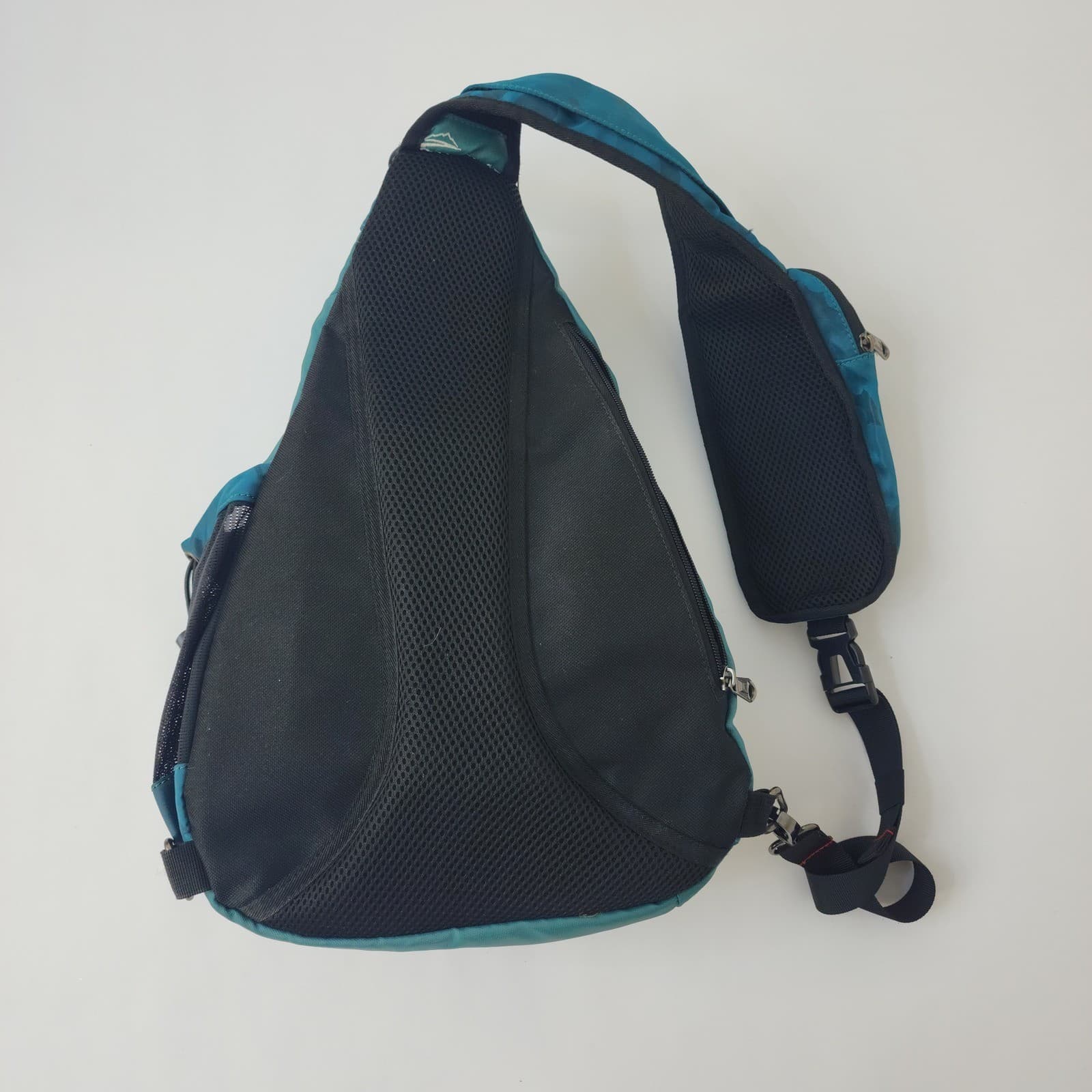 OutdoorMaster Sling Bag Teal Blue Camo Crossbody Backpack Hiking Travel Shoulder - Thumbnail 2