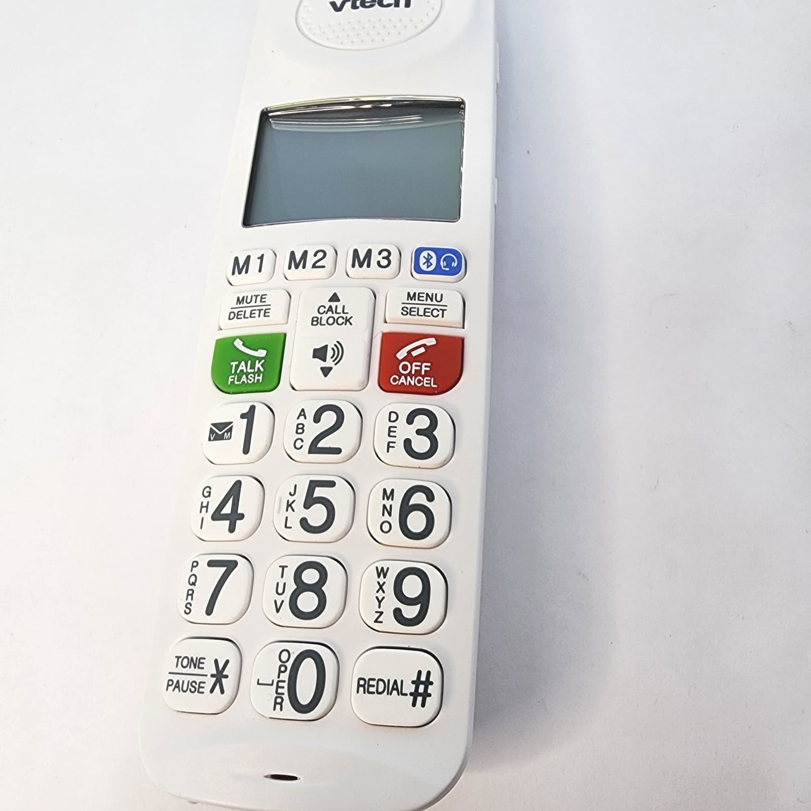 VTech Cordless Expansion Handset White Big Buttons Bluetooth Audio Assist SOS - Thumbnail 2