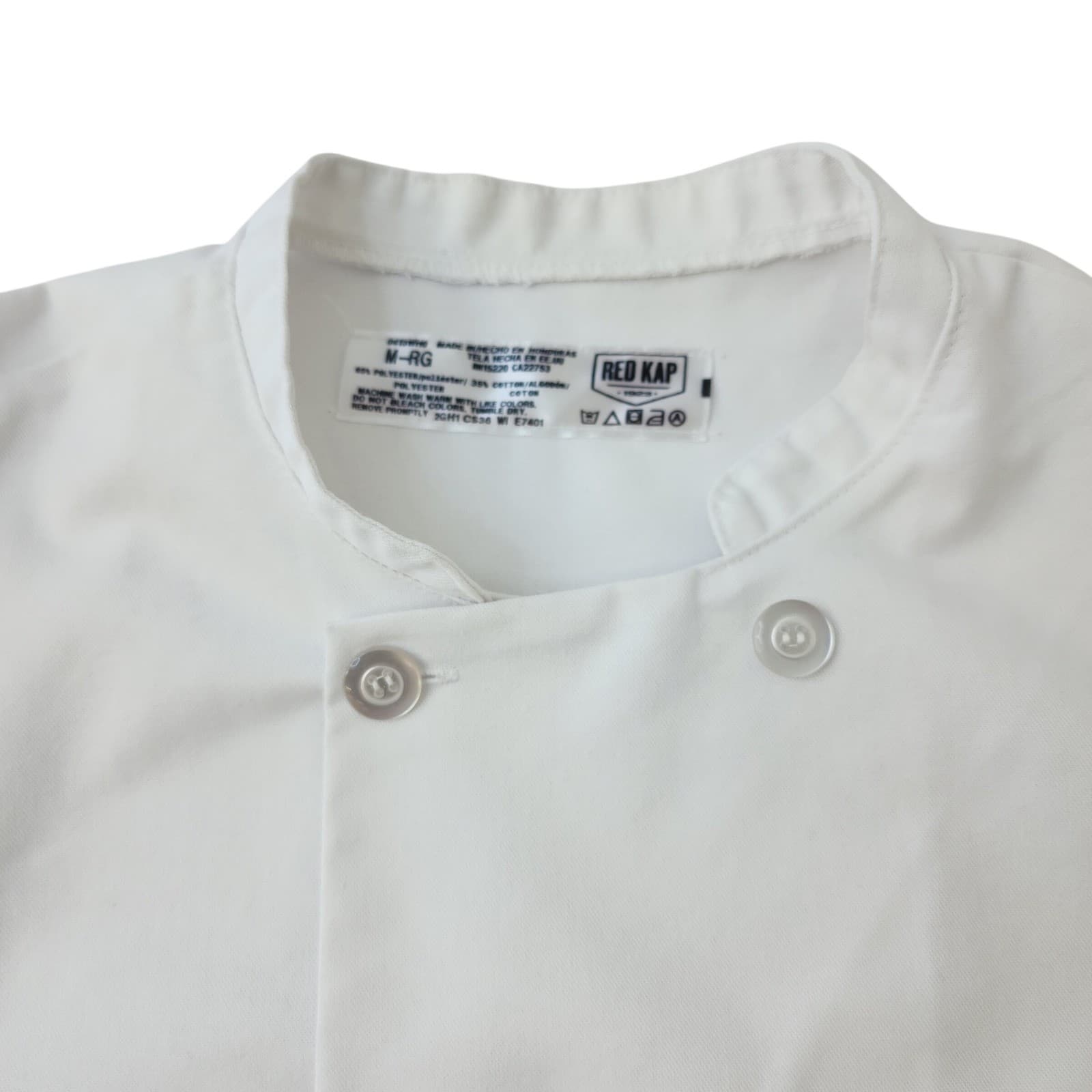 Red Kap White Chef Coat Long Sleeve Double Breasted Cook Jacket Mens Medium M-RG - Thumbnail 4