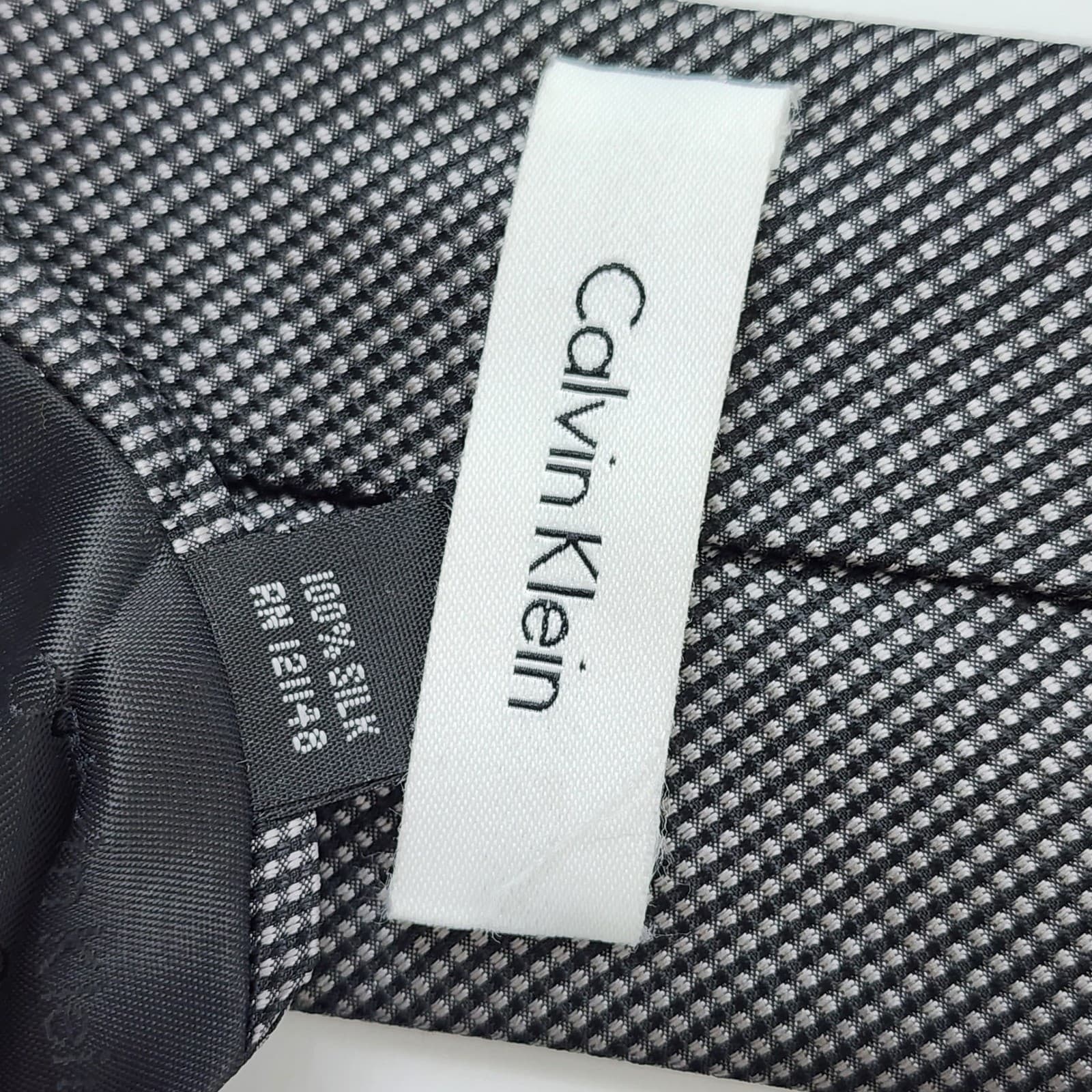 Calvin Klein Stafford Executive Mens Silk Tie Lot 2 Black Burgundy Micro Pattern - Thumbnail 7