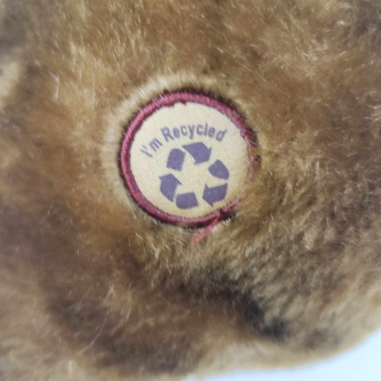 Eco-Friendly Brown Grizzly Bear Plush Stuffed Animal Recycled Materials 6oz - Thumbnail 6