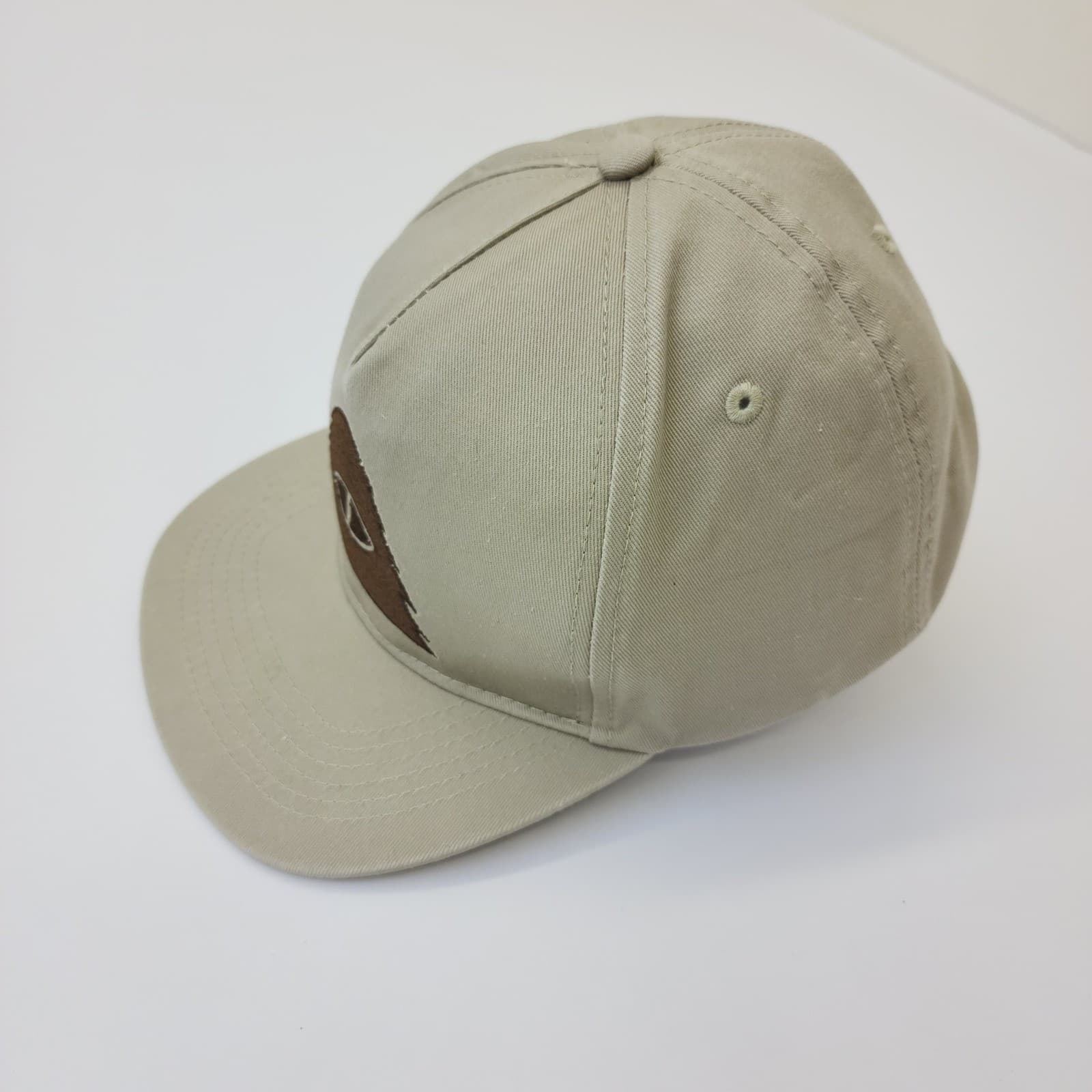 Poler Stuff Mountain Eye Logo Snapback Hat Tan Khaki Cotton Flat Brim Cap - Thumbnail 2