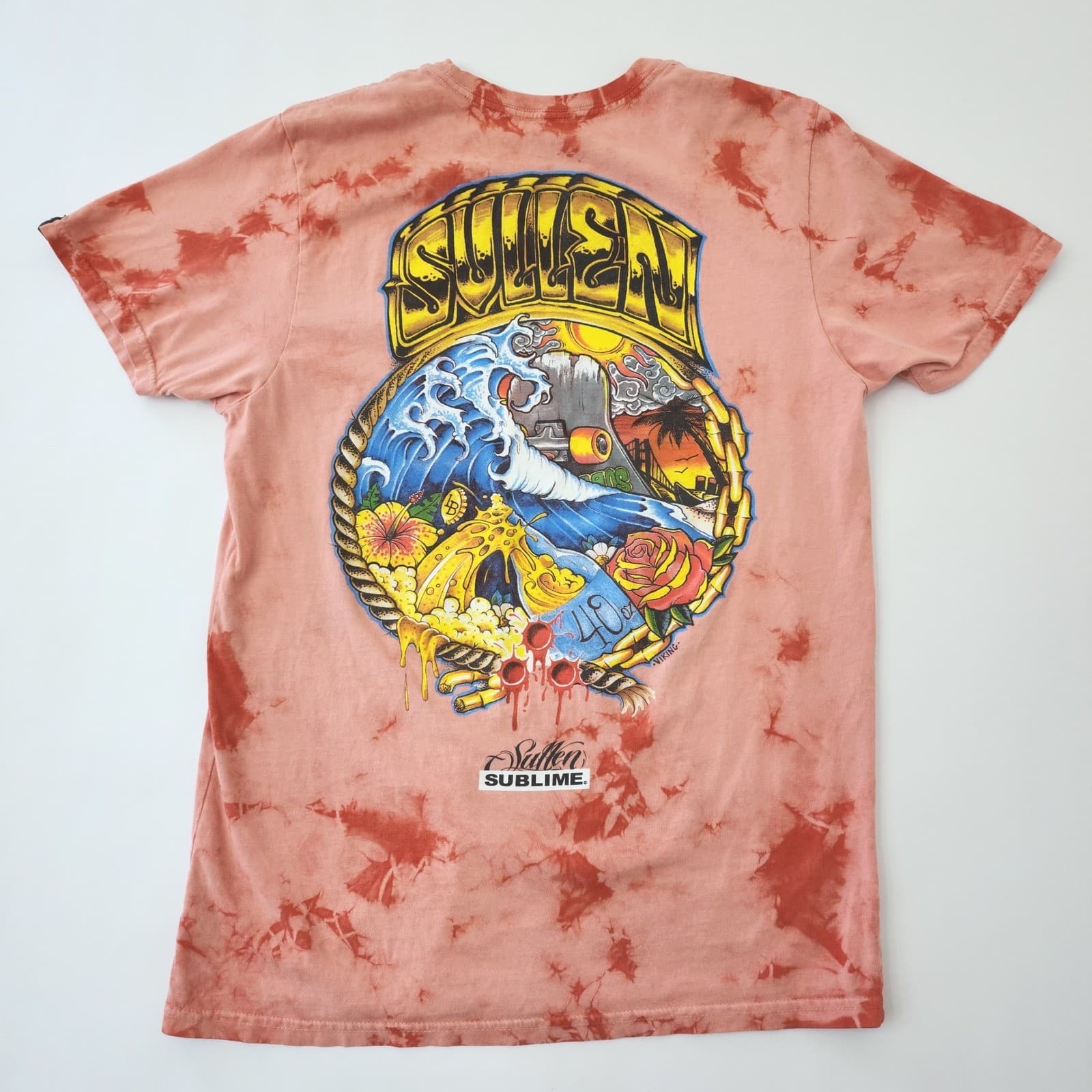 Sullen Art Collective Sublime Tie Dye T-Shirt Men's Large Buckle Exclusive Coral - Thumbnail 2