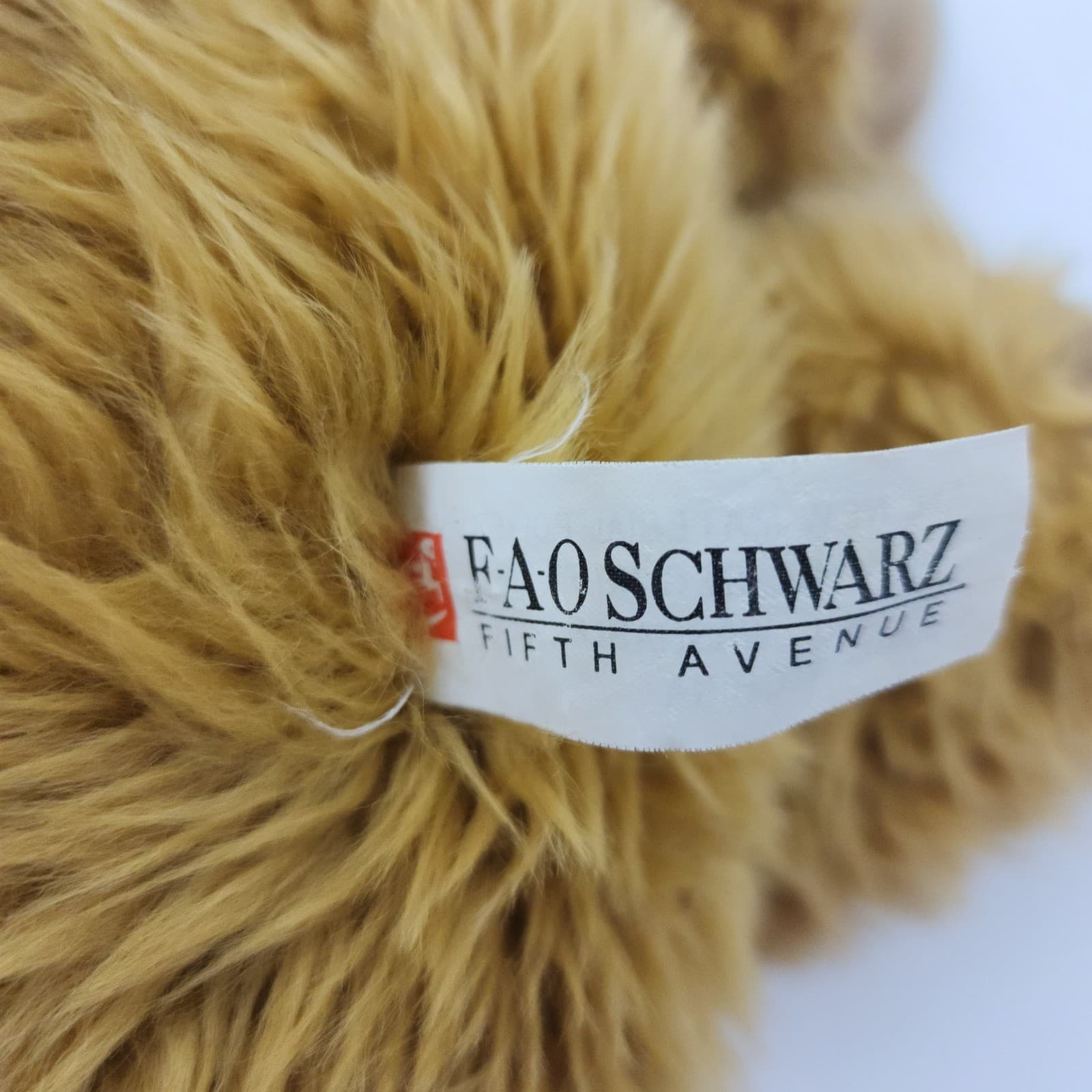 FAO Schwarz Fifth Avenue Teddy Bear Plush Brown Shaggy 23 Inch Toy Soldier Ribbo - Thumbnail 3