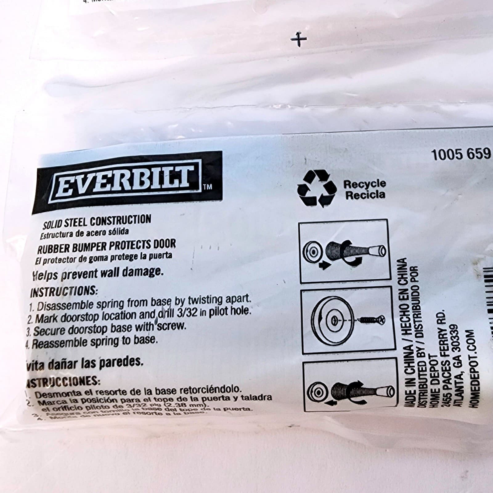 Everbilt 3 in Spring Door Stop Solid Steel Chrome 2 Pack 1005 659 022 - Thumbnail 3