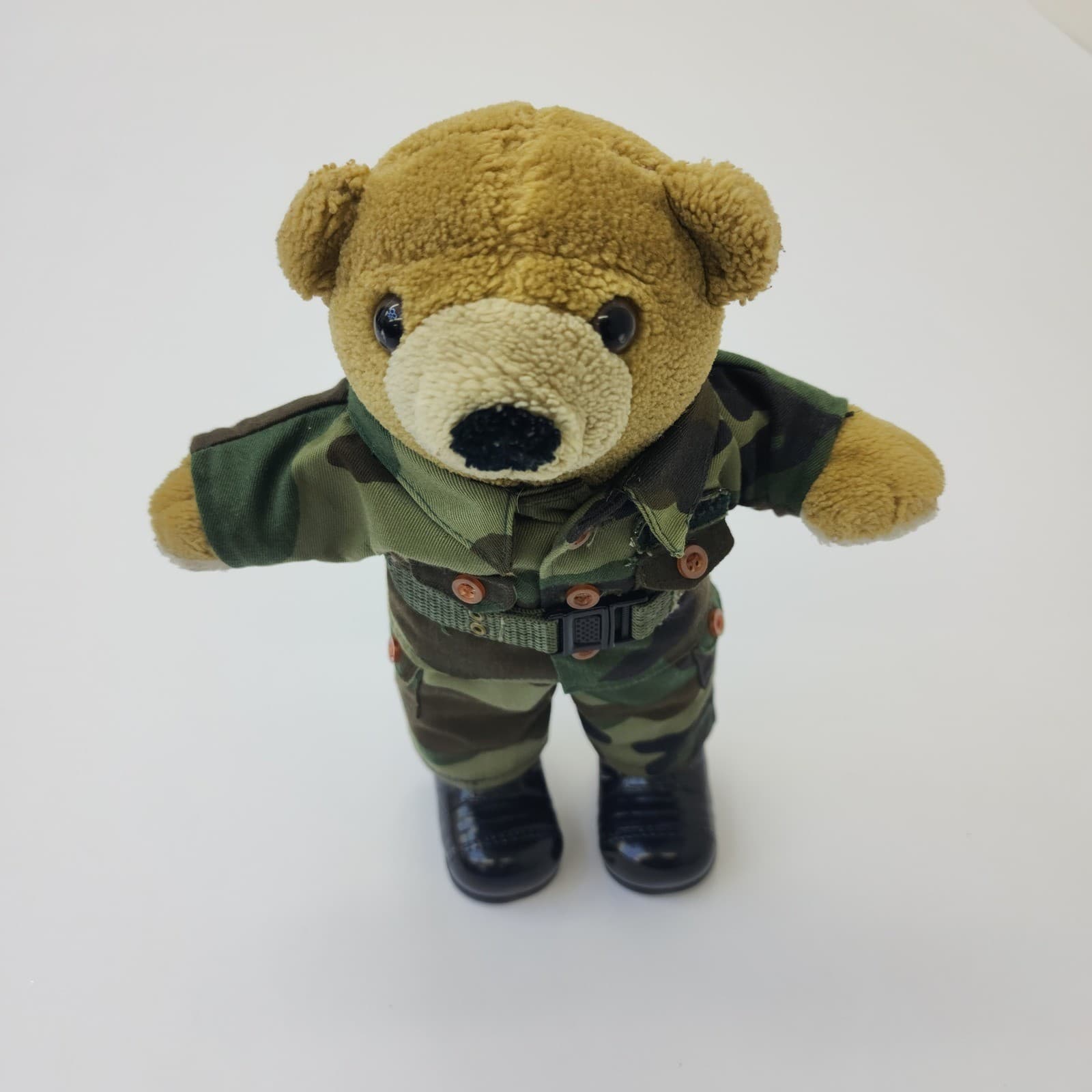US Army Teddy Bear Plush Camouflage Military Uniform Woodland Camo 11 Inch - Thumbnail 2