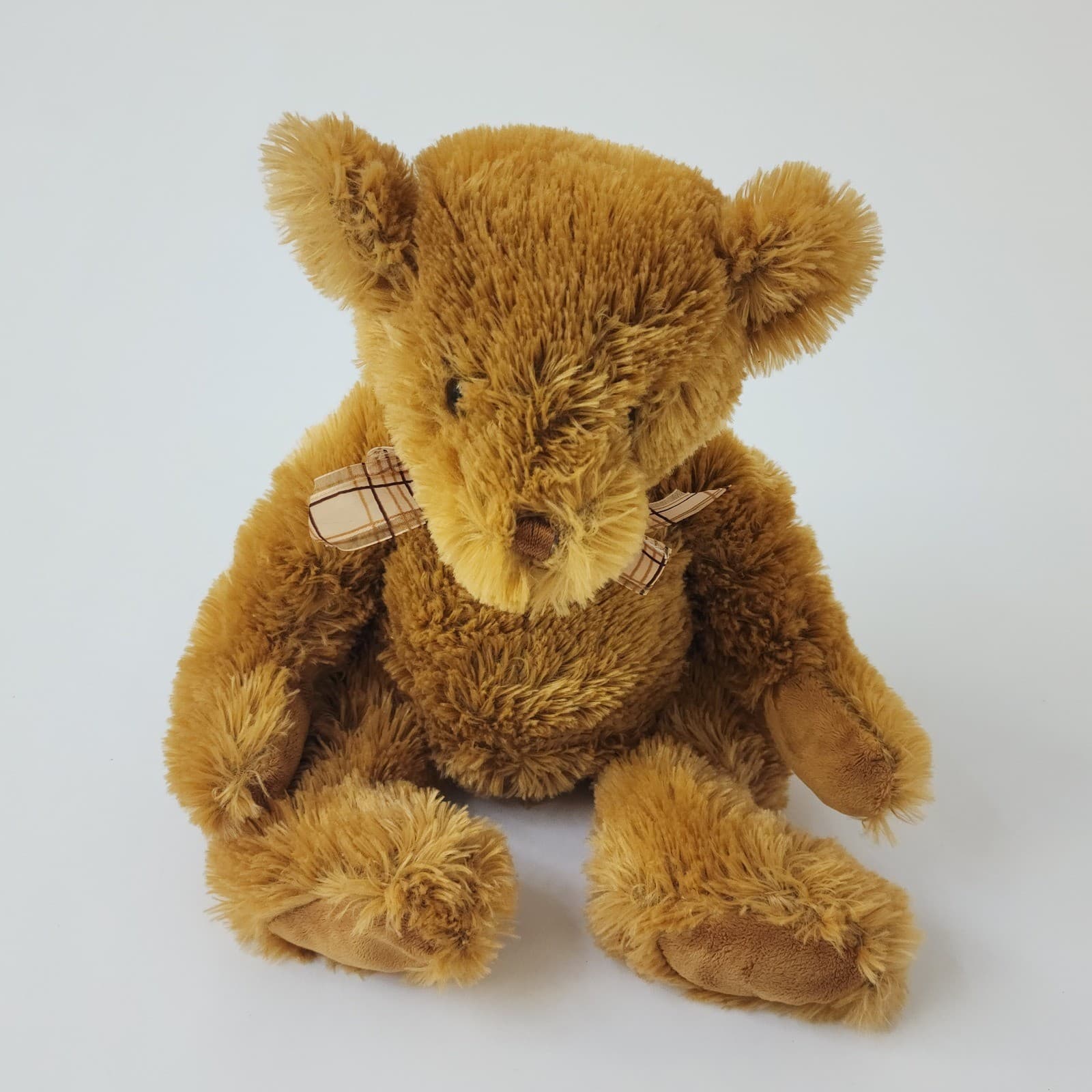 Melissa & Doug Princess Soft Toys Teddy Bear Shaggy Brown Plaid Bow Tie Plush - Thumbnail 4