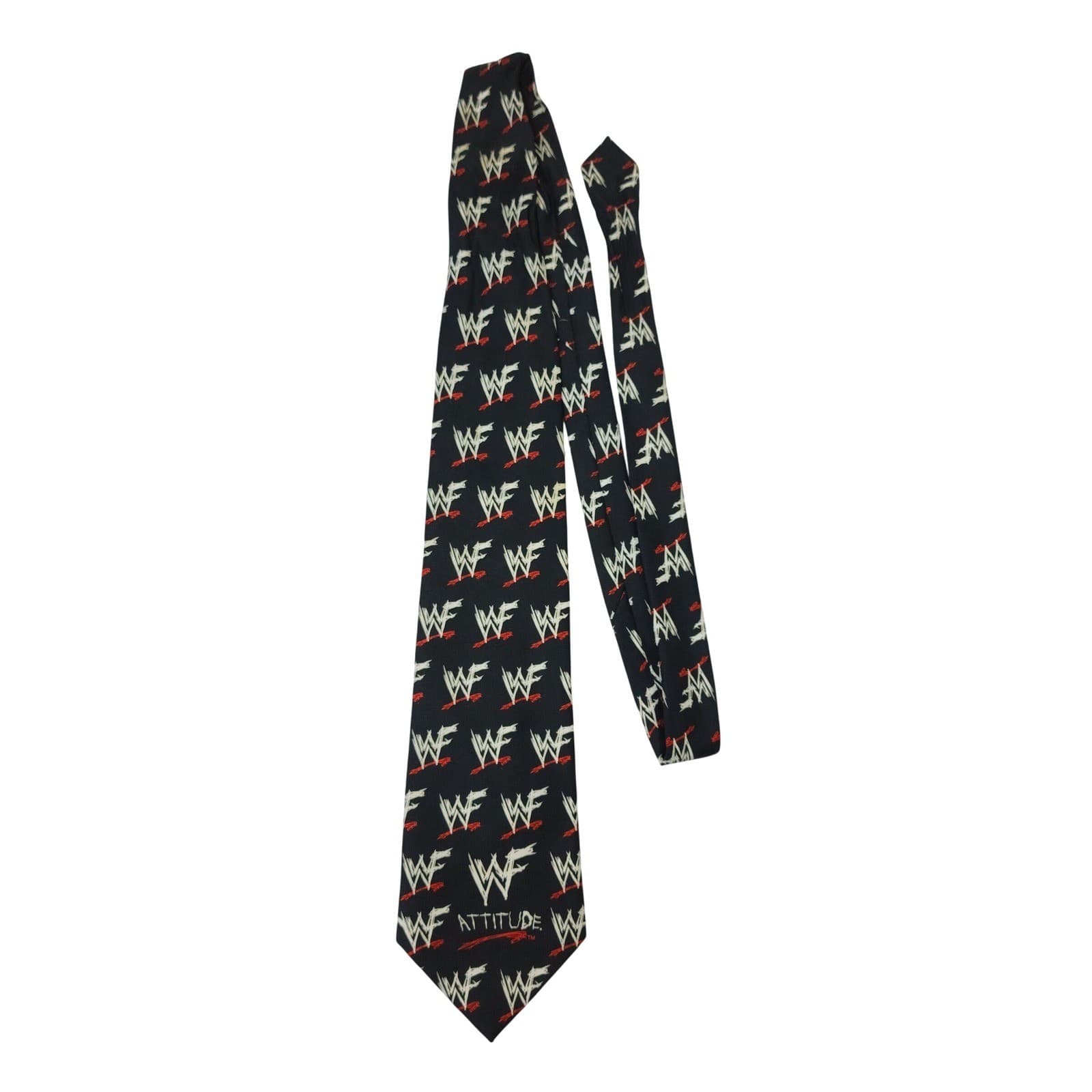 Vintage 1998 Ralph Marlin WWF Attitude Era Necktie Black Wrestling Men's Tie