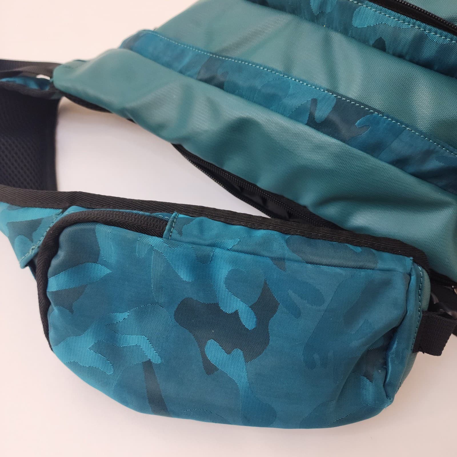OutdoorMaster Sling Bag Teal Blue Camo Crossbody Backpack Hiking Travel Shoulder - Thumbnail 3