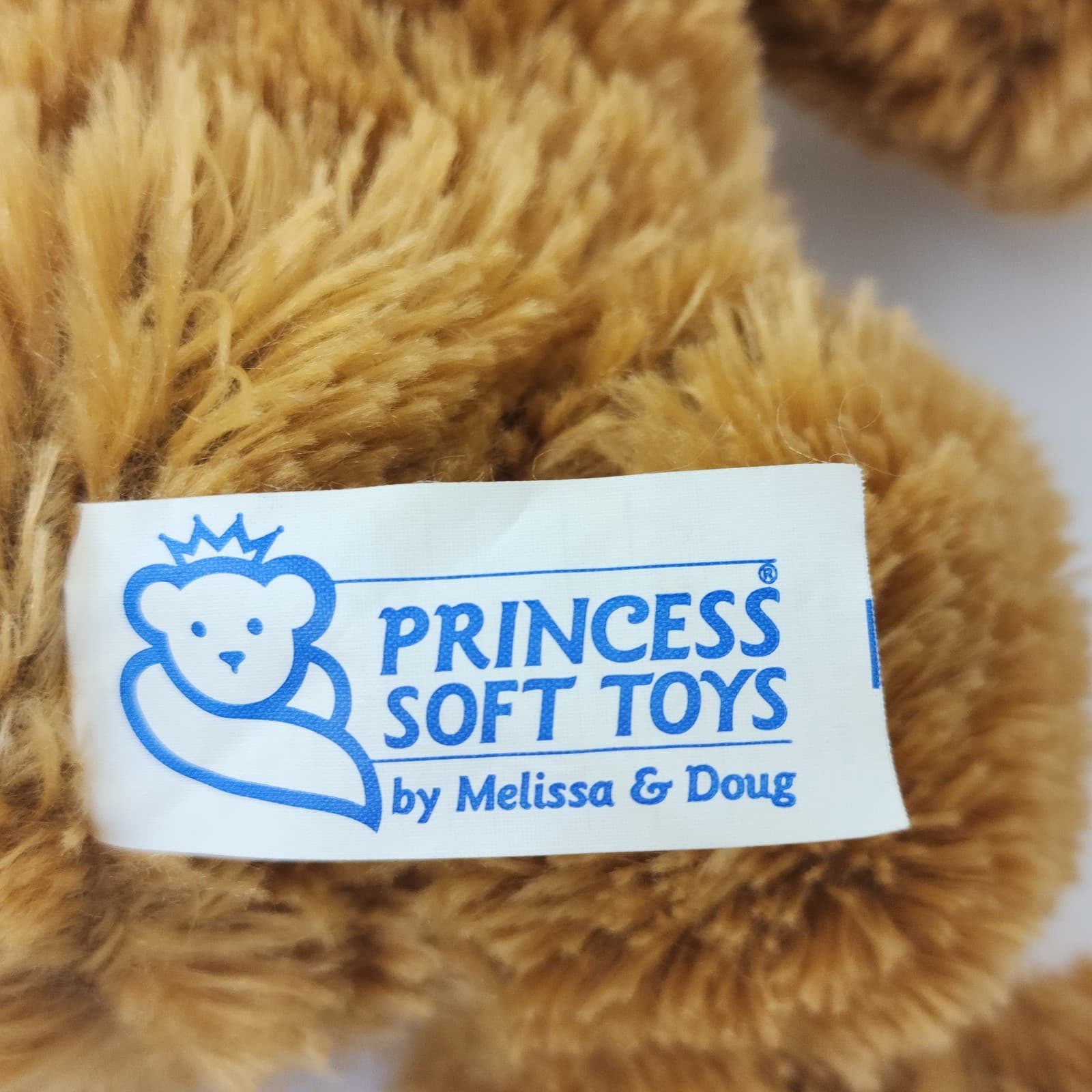 Melissa & Doug Princess Soft Toys Teddy Bear Shaggy Brown Plaid Bow Tie Plush - Thumbnail 3