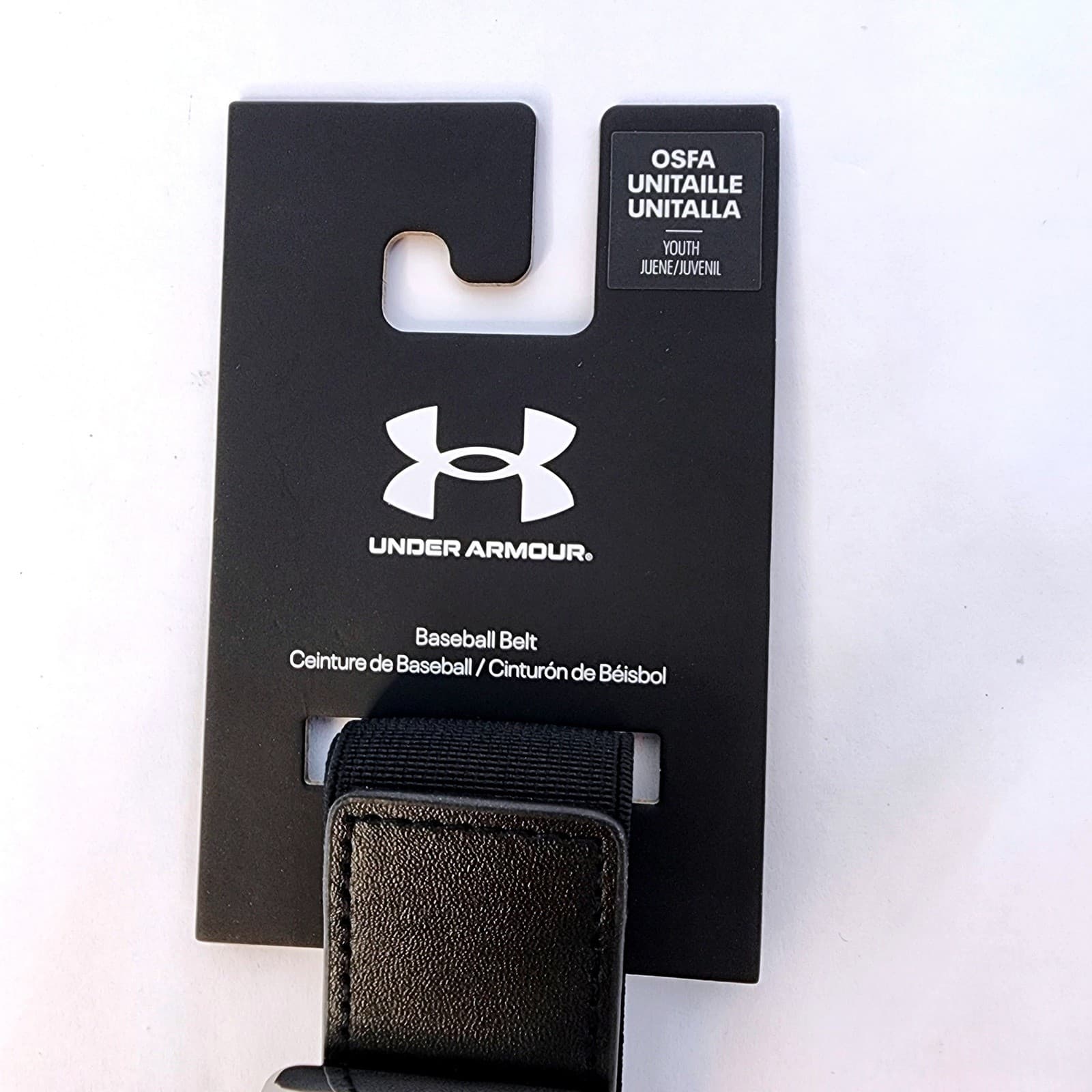 Under Armour Youth Baseball Belt Black Adjustable OSFA 1252085-001 - Thumbnail 2