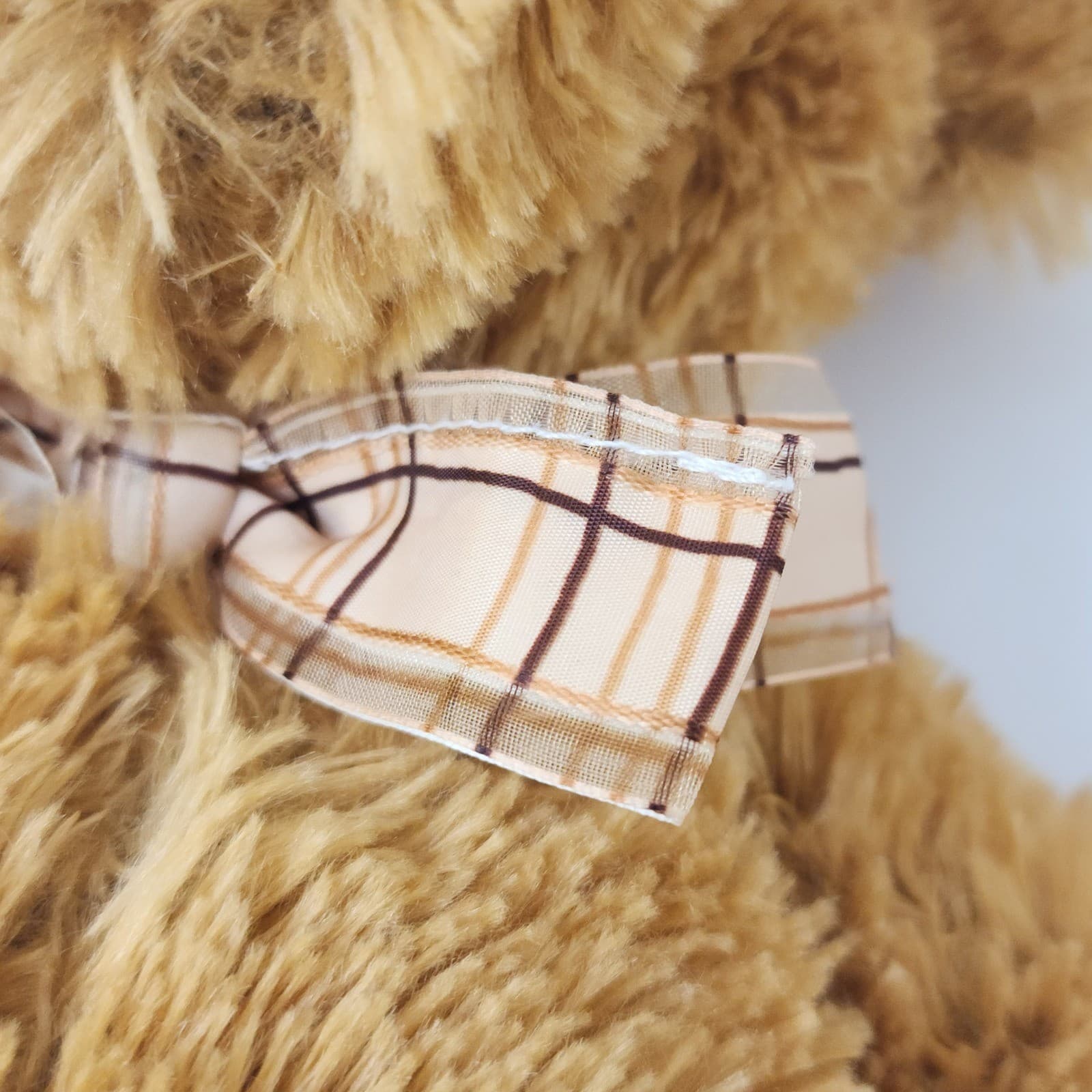 Melissa & Doug Princess Soft Toys Teddy Bear Shaggy Brown Plaid Bow Tie Plush - Thumbnail 6