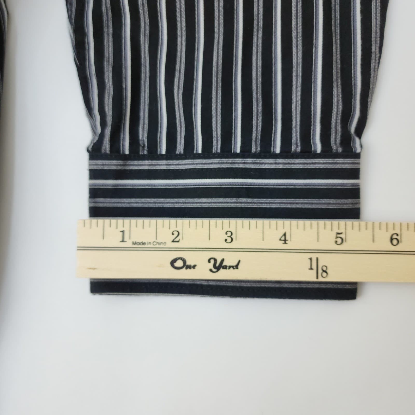 MB Studio Mens 3XLT Striped Button Down Shirt Black White Grey Long Sleeve Tall - Thumbnail 9