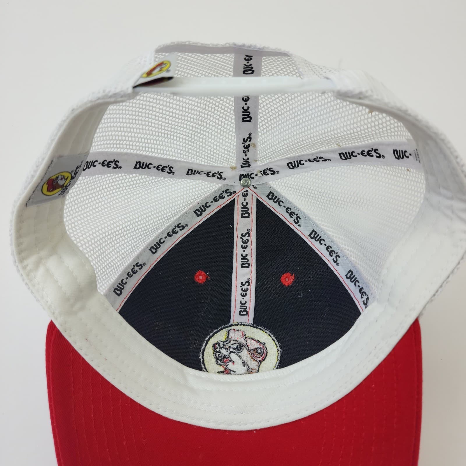 Buc-ees Trucker Hat Red White Mesh Snapback Baseball Cap Beaver Mascot Logo - Thumbnail 4