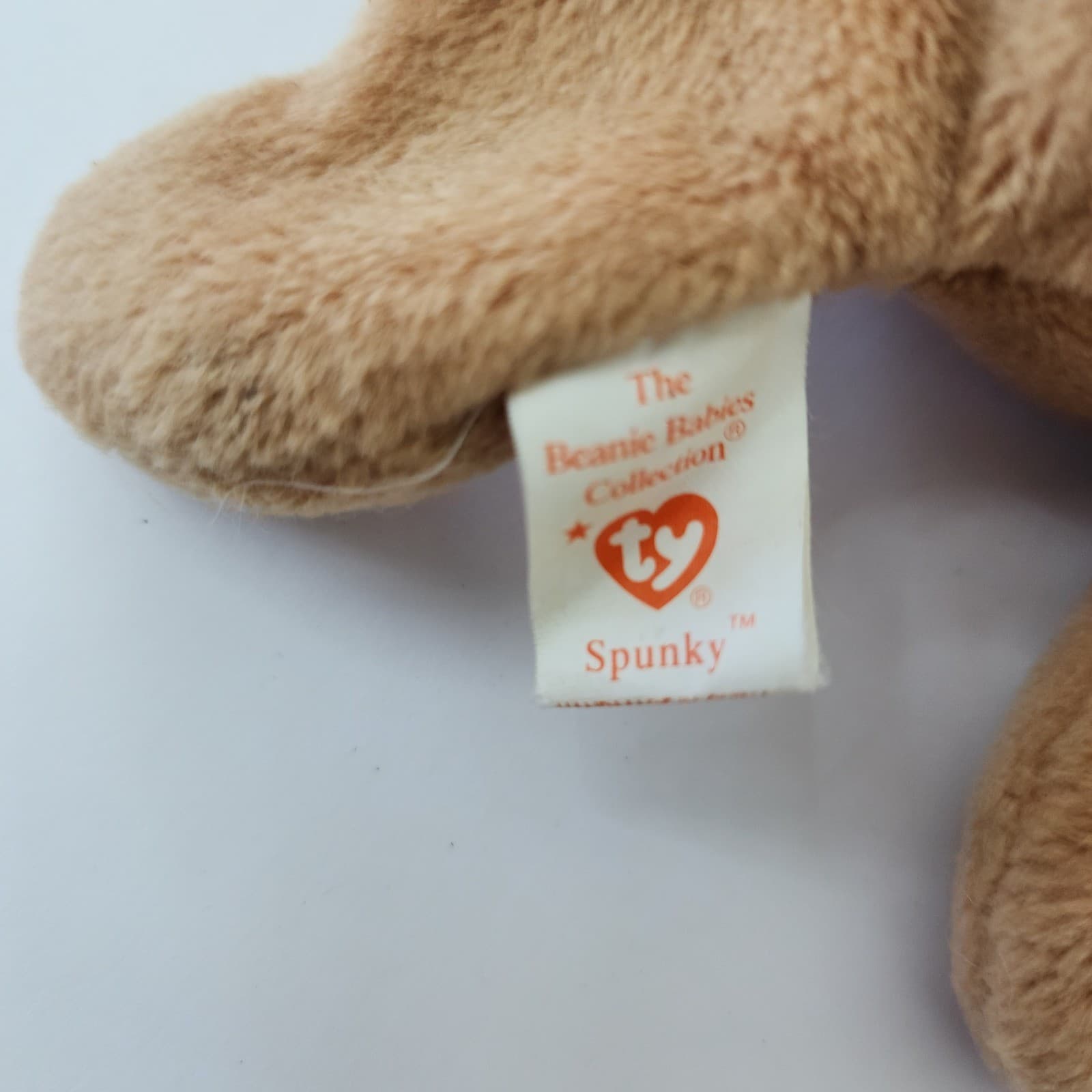 Ty Beanie Babies Spunky Cocker Spaniel Dog Plush Tan Brown 1997 Vintage Toy A65 - Thumbnail 4