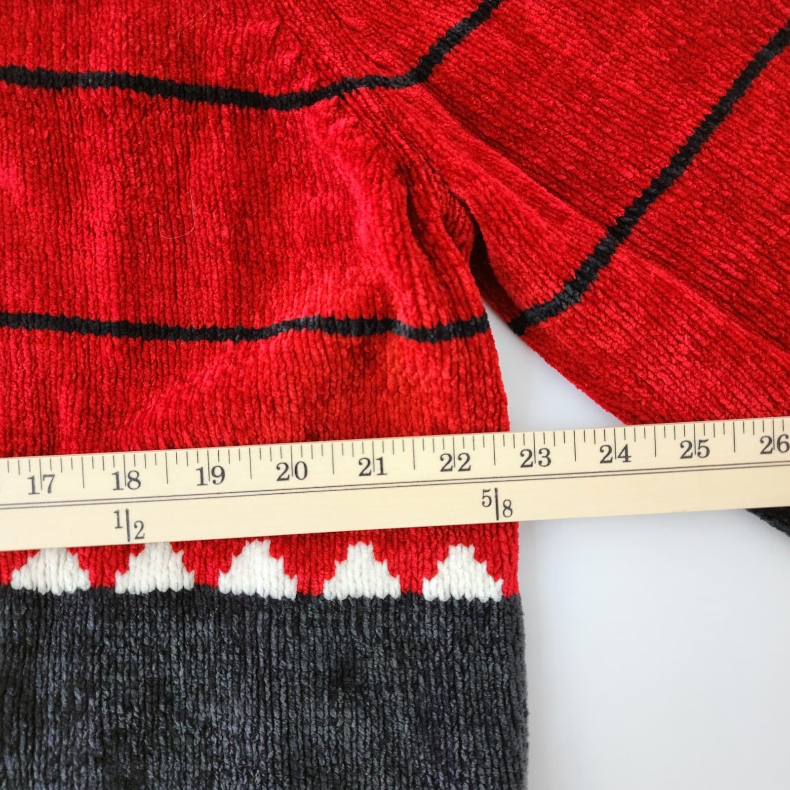 Alfred Dunner Woman Chenille Colorblock Sweater Red White Blue Mock Neck 1X - Thumbnail 3