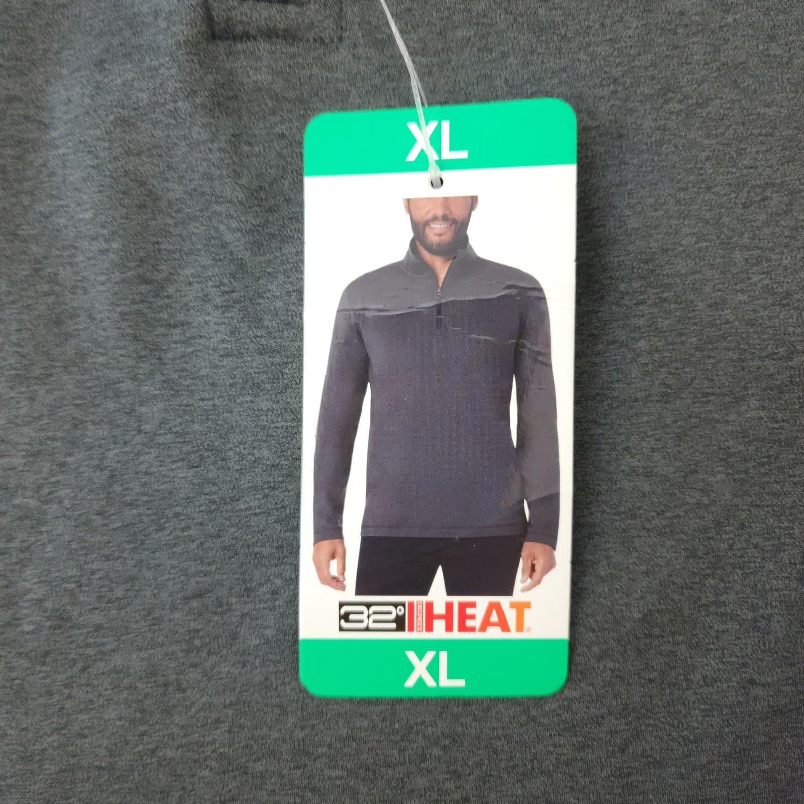 32 Degrees Heat Mens XL Quarter Zip Pullover Heather Gray Thermal Base Layer NEW - Thumbnail 3