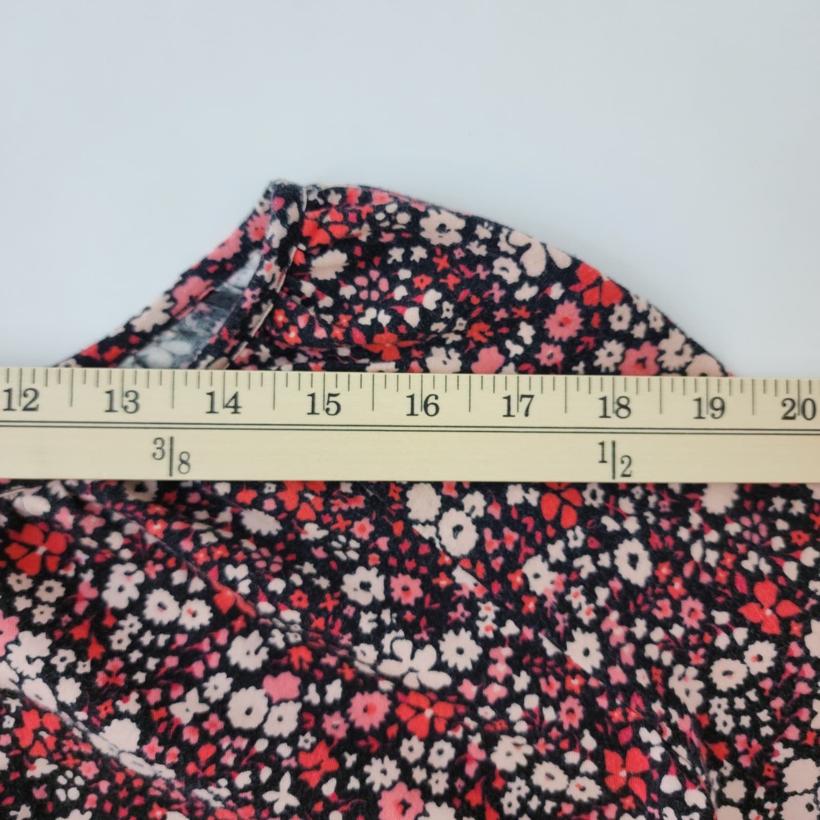 Michael Michael Kors Womens Large Floral Bell Sleeve Blouse Pink Red Black Top - Thumbnail 5