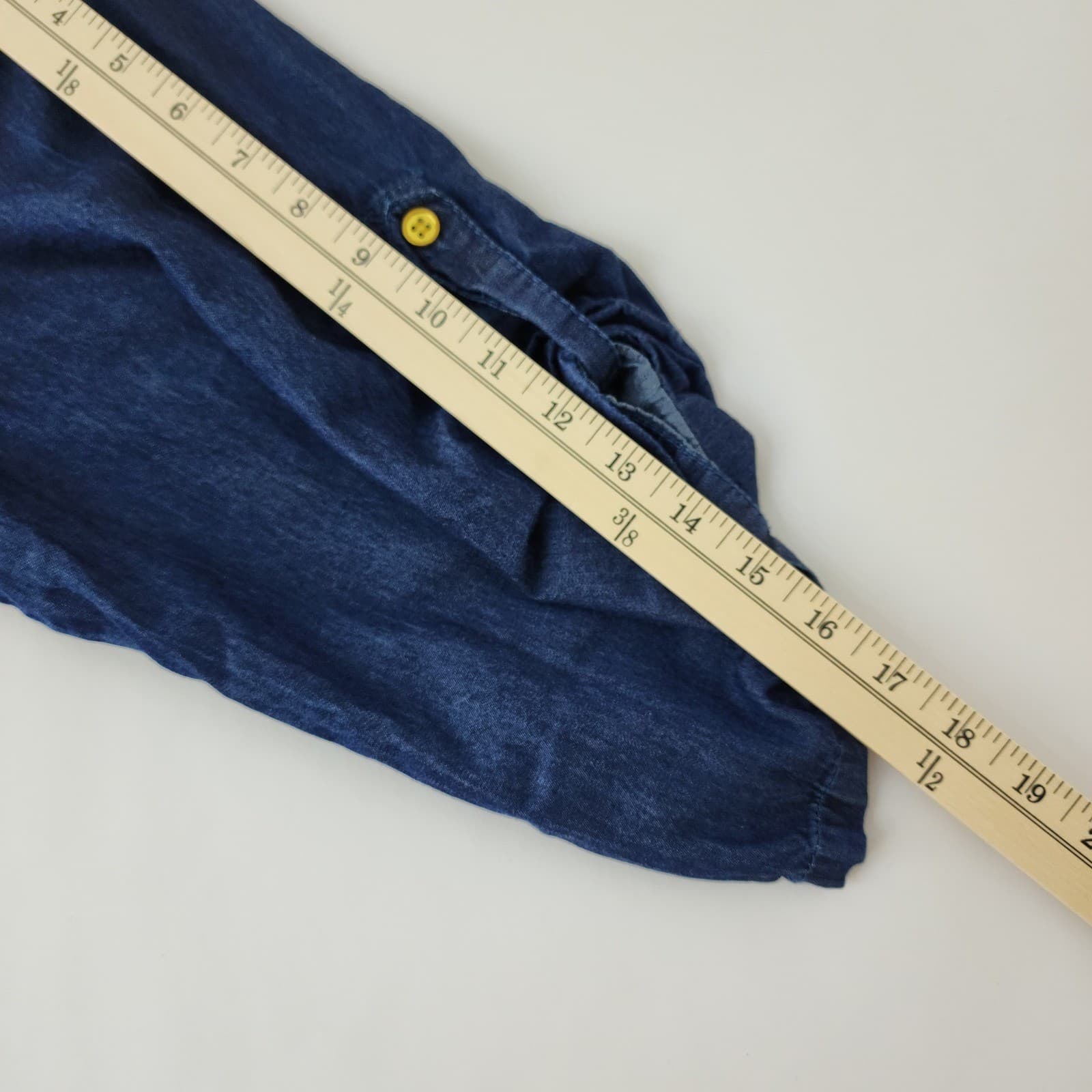 Speed Control New York Denim Lace Up Tunic Shirt Dark Wash Blue Womens 1X - Thumbnail 5