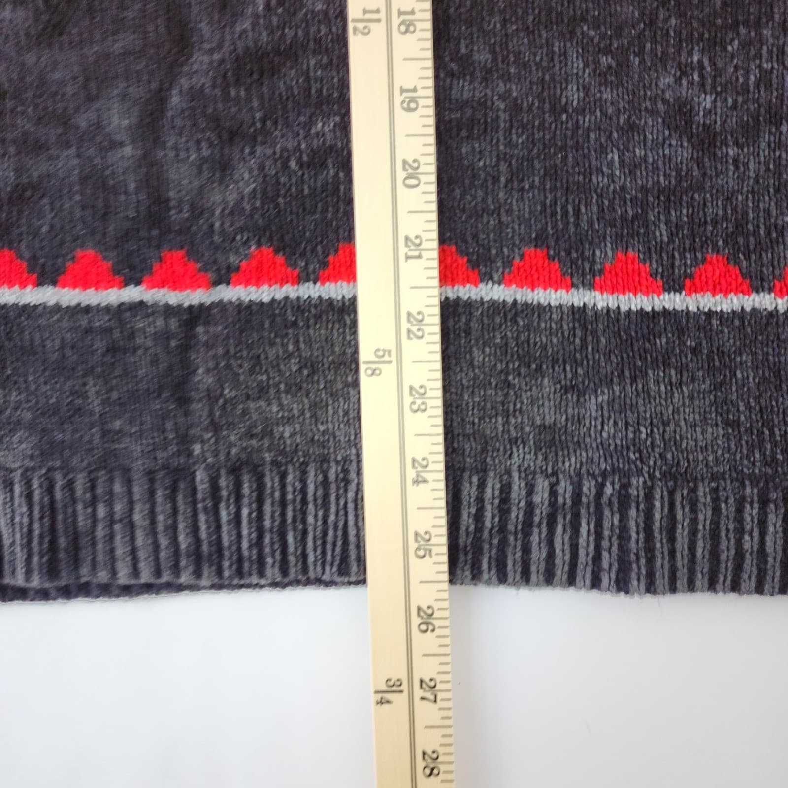 Alfred Dunner Woman Chenille Colorblock Sweater Red White Blue Mock Neck 1X - Thumbnail 2