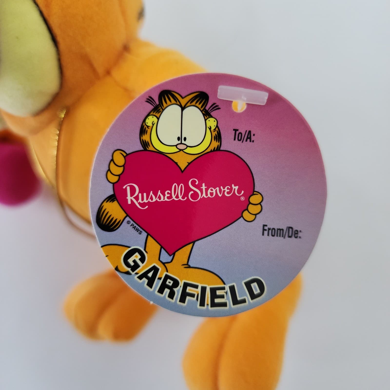 Garfield Russell Stover Valentine Plush Heart Glasses Orange Cat Stuffed Animal - Thumbnail 6