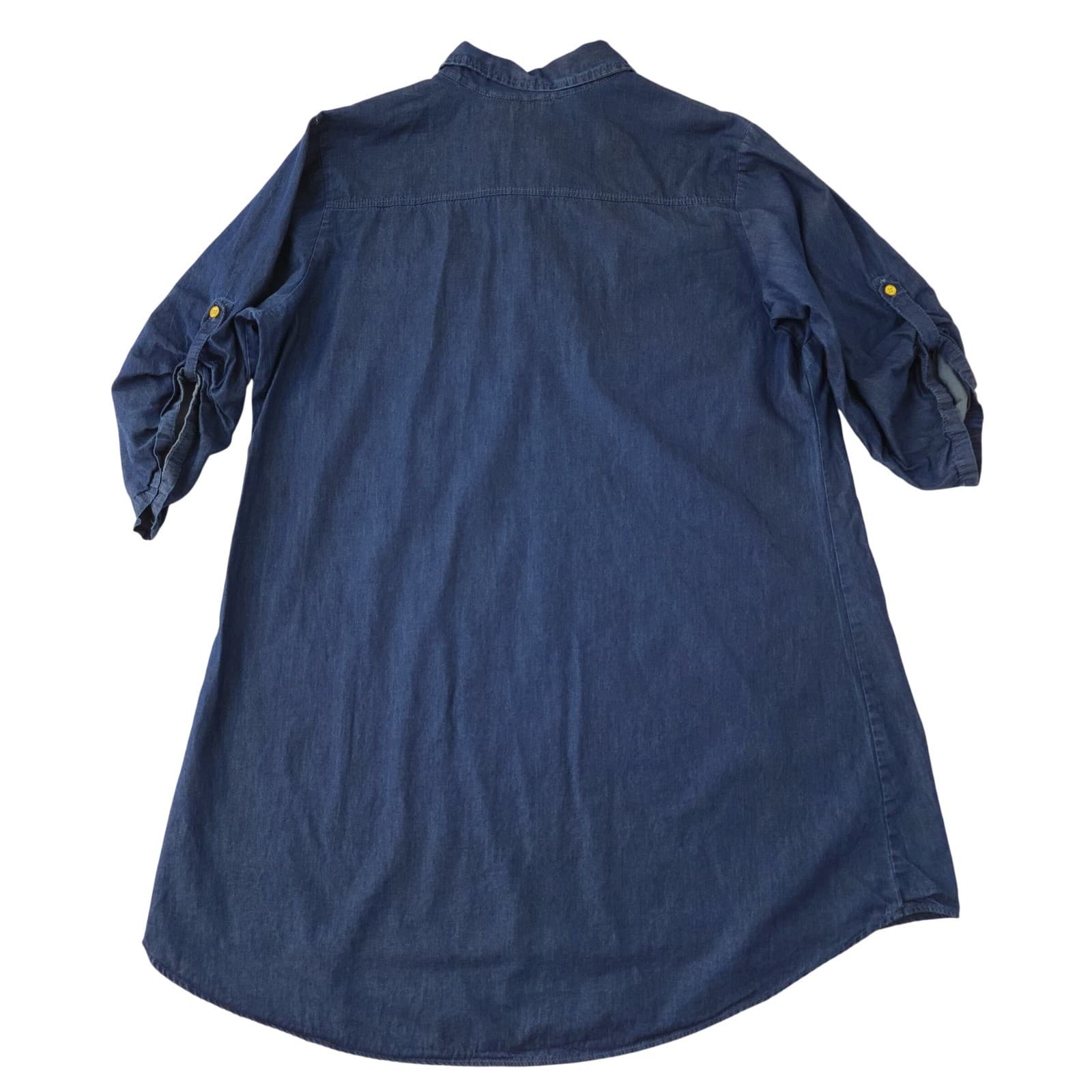 Speed Control New York Denim Lace Up Tunic Shirt Dark Wash Blue Womens 1X - Thumbnail 9