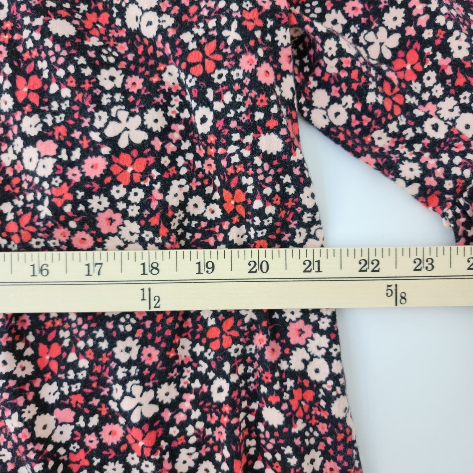 Michael Michael Kors Womens Large Floral Bell Sleeve Blouse Pink Red Black Top - Thumbnail 8