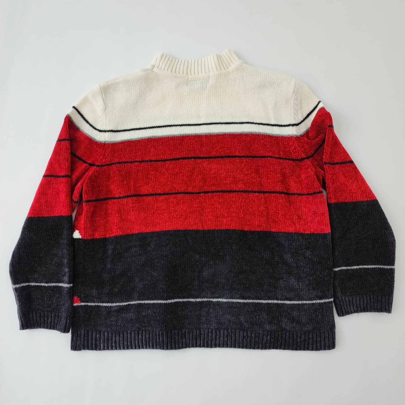 Alfred Dunner Woman Chenille Colorblock Sweater Red White Blue Mock Neck 1X - Thumbnail 9