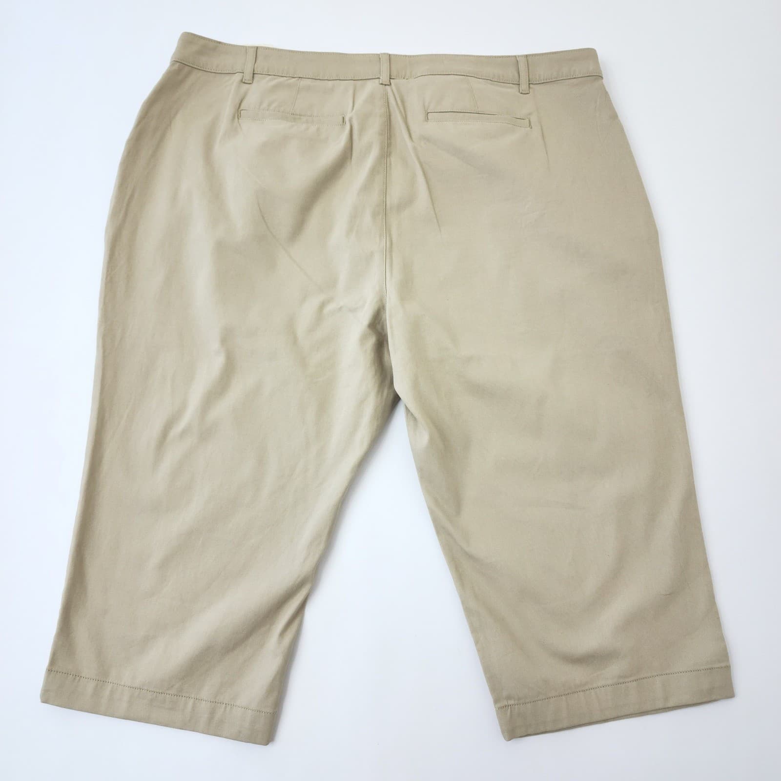 St Johns Bay Khaki Capri Pants Women's 24W Secretly Slender Mid Rise Tan NWT - Thumbnail 2