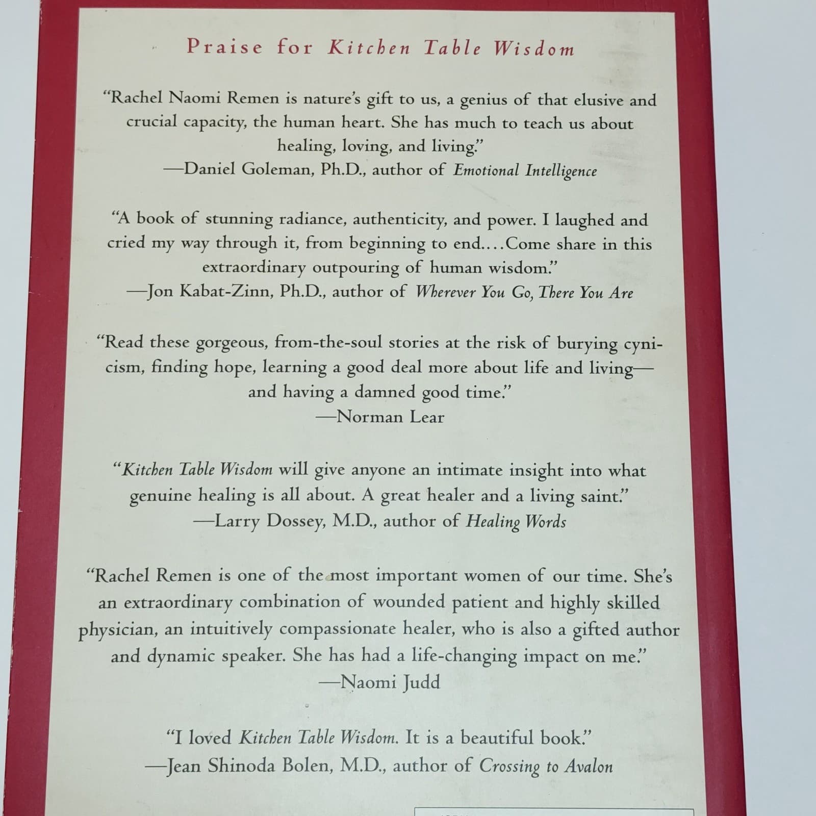 Kitchen Table Wisdom Stories That Heal Rachel Naomi Remen MD 10th Anniversary Ed - Thumbnail 3