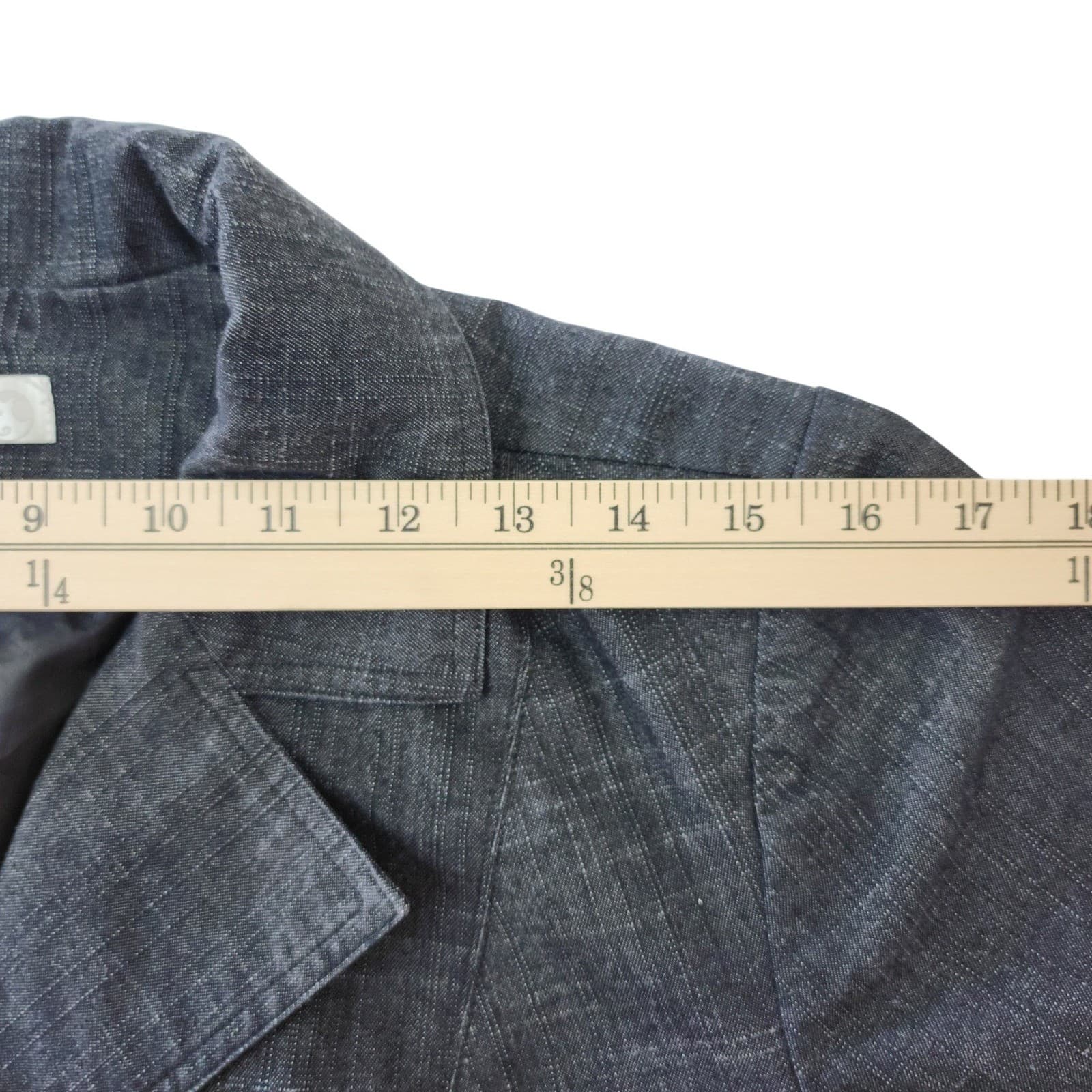 Dressbarn Woman 1X Short Sleeve Blazer Jacket Charcoal Grey Textured Button Up - Thumbnail 4