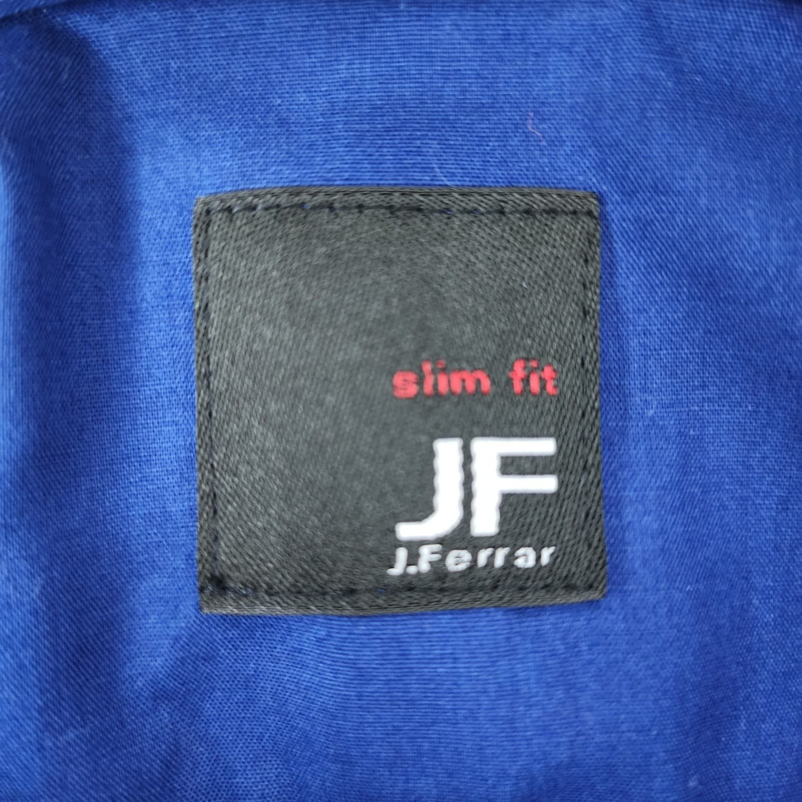 J.Ferrar Slim Fit Dress Shirt Mens XL 17-17.5 32-33 Blue Long Sleeve Button Down - Thumbnail 11