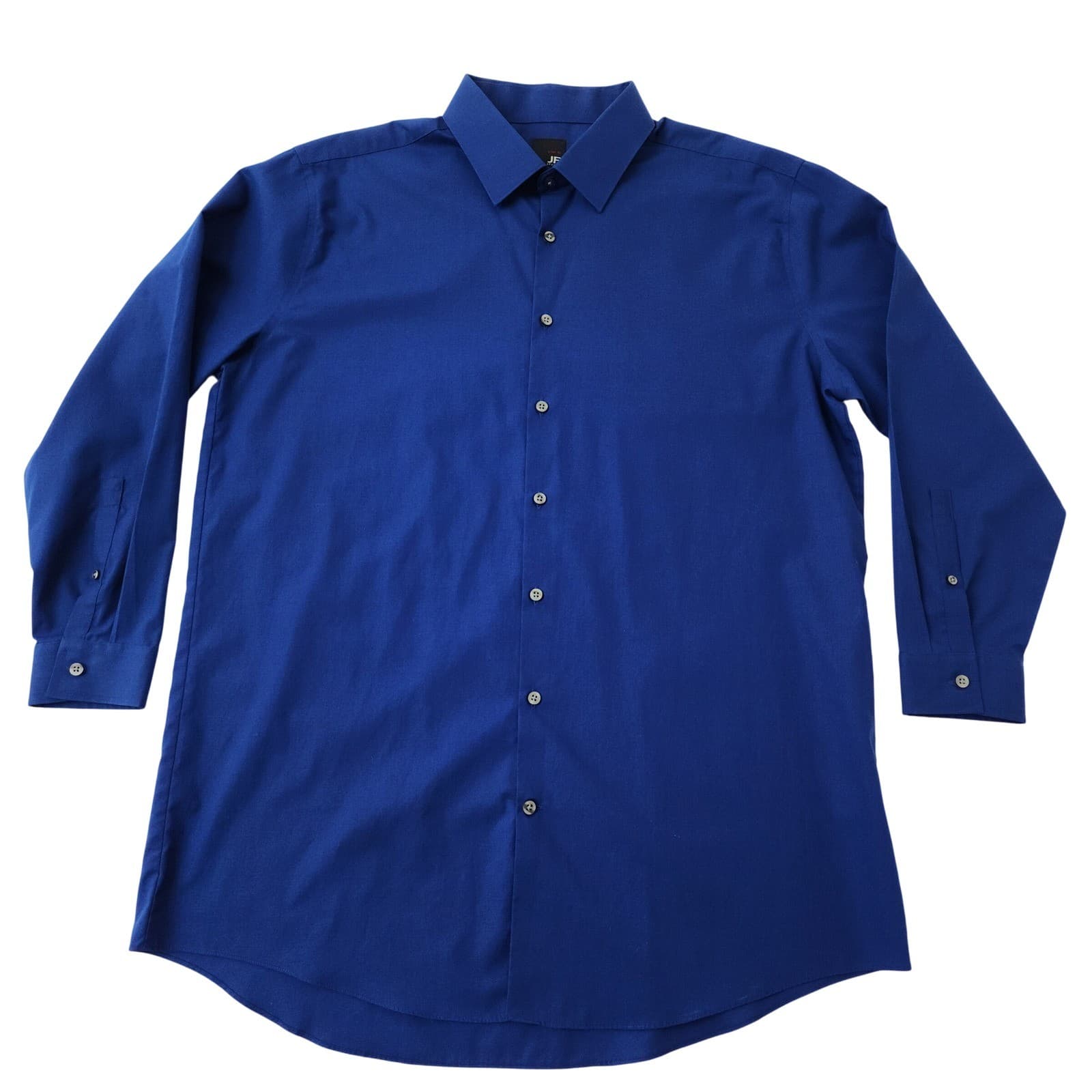 J.Ferrar Slim Fit Dress Shirt Mens XL 17-17.5 32-33 Blue Long Sleeve Button Down - Thumbnail 4
