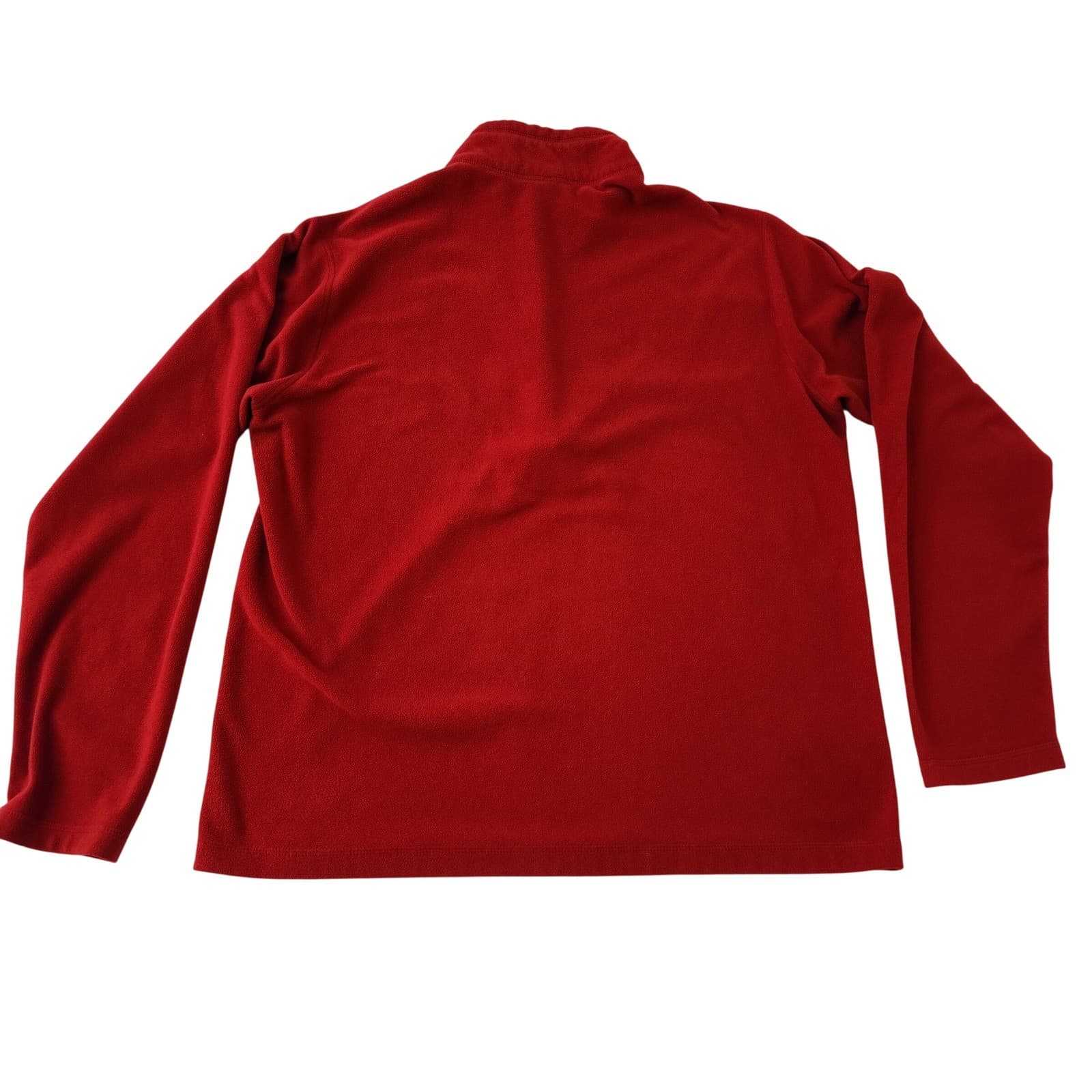 Eddie Bauer First Ascent Mens Large Red 1/4 Zip Fleece Pullover Chest Pocket L - Thumbnail 3