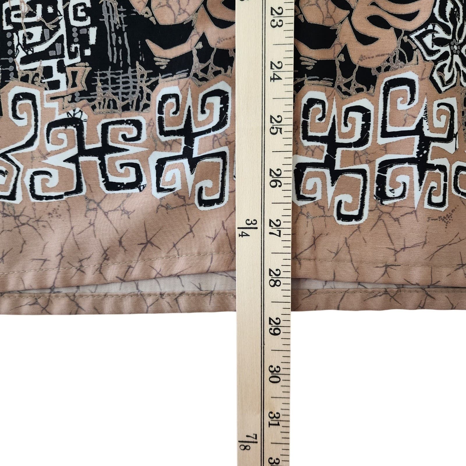 Extreme Gear Mens Small Tropical Monstera Print Button Down Shirt Tan - Thumbnail 2