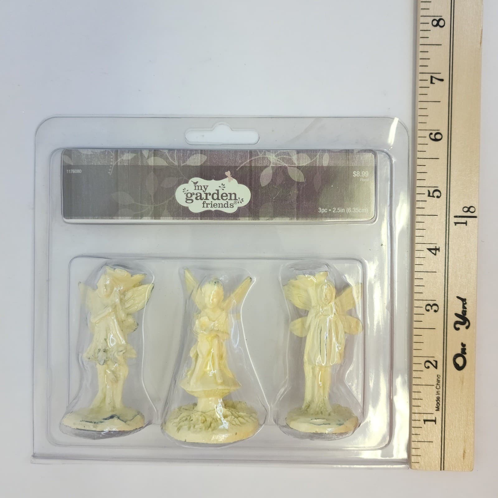 My Garden Friends 3pc Miniature Fairy Figurines Cream Resin 2.5in - Thumbnail 6