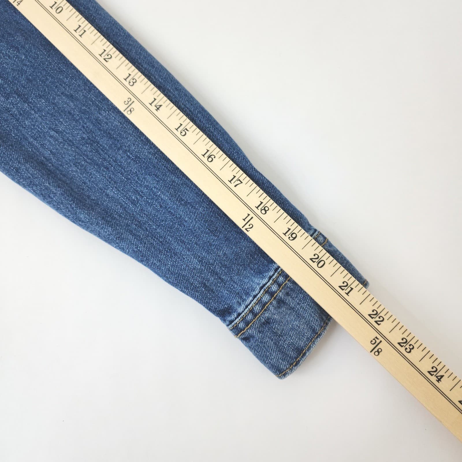 Old Navy Women's Distressed Denim Jacket Medium Wash Blue Jean Jacket Size S - Thumbnail 6