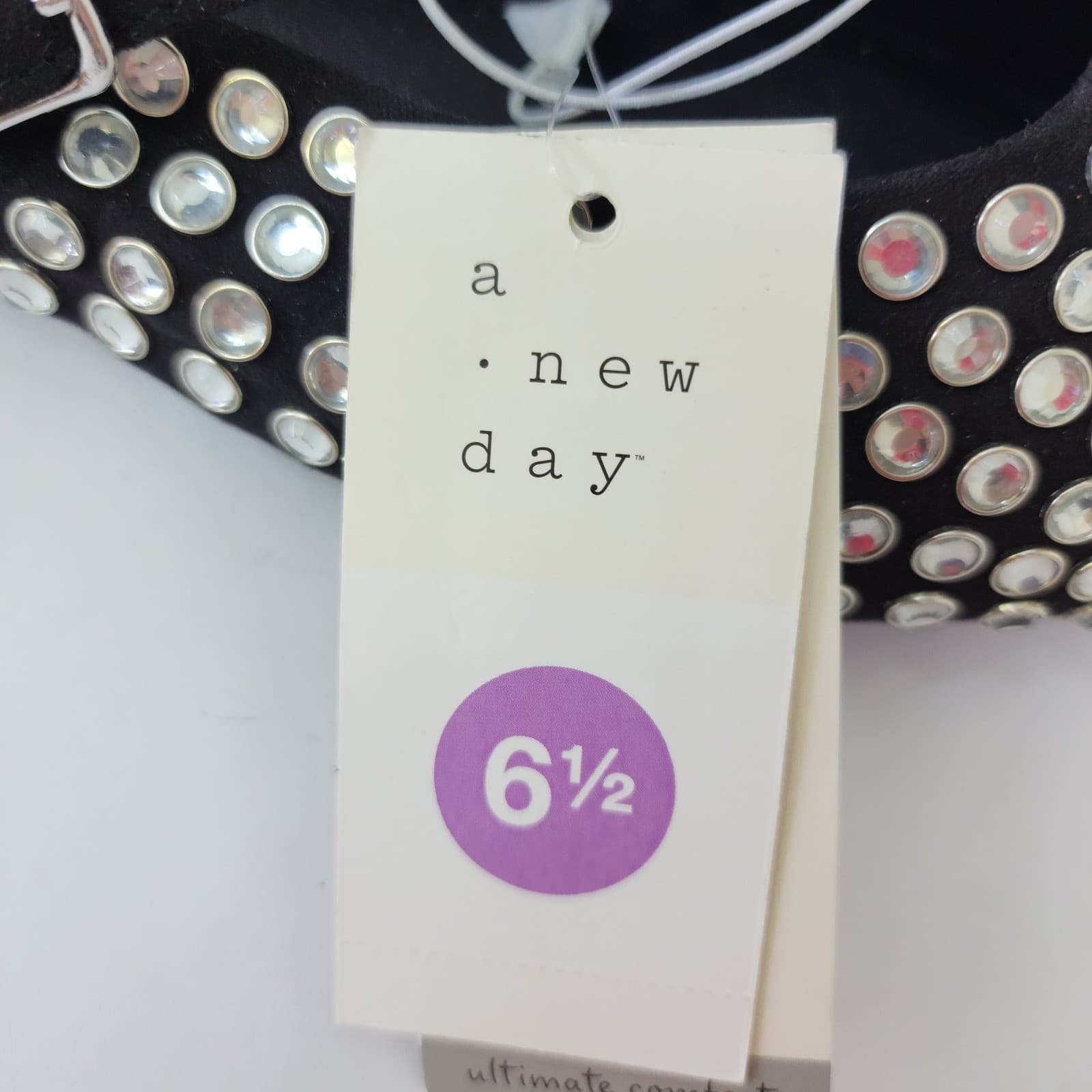 A New Day Issa Rhinestone Mary Jane Ballets Flats Black Shoes 6.5 NEW - Thumbnail 6