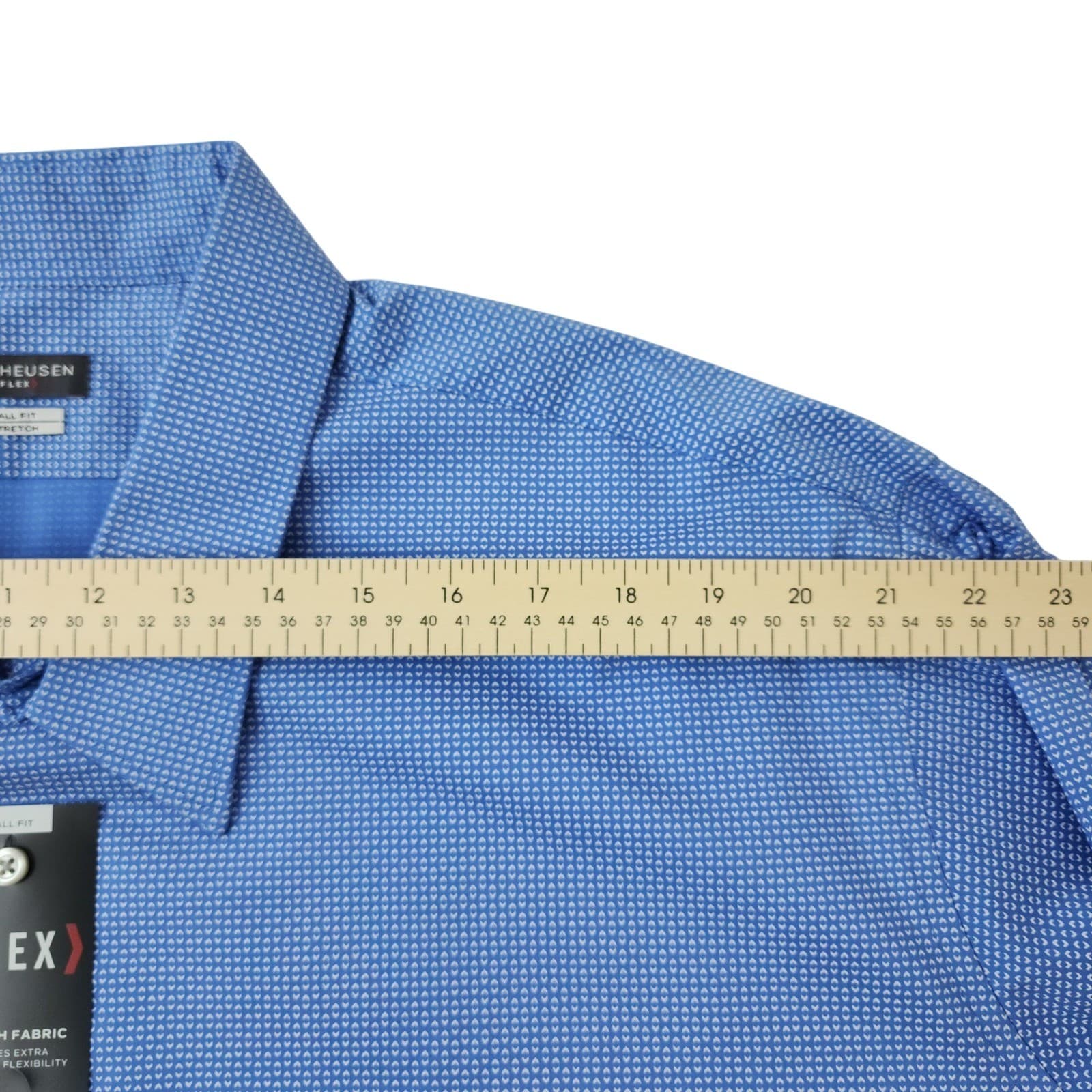 Van Heusen Flex Dress Shirt Men's 4XL 20 35/36 Blue Stretch Tall Fit NWT - Thumbnail 4