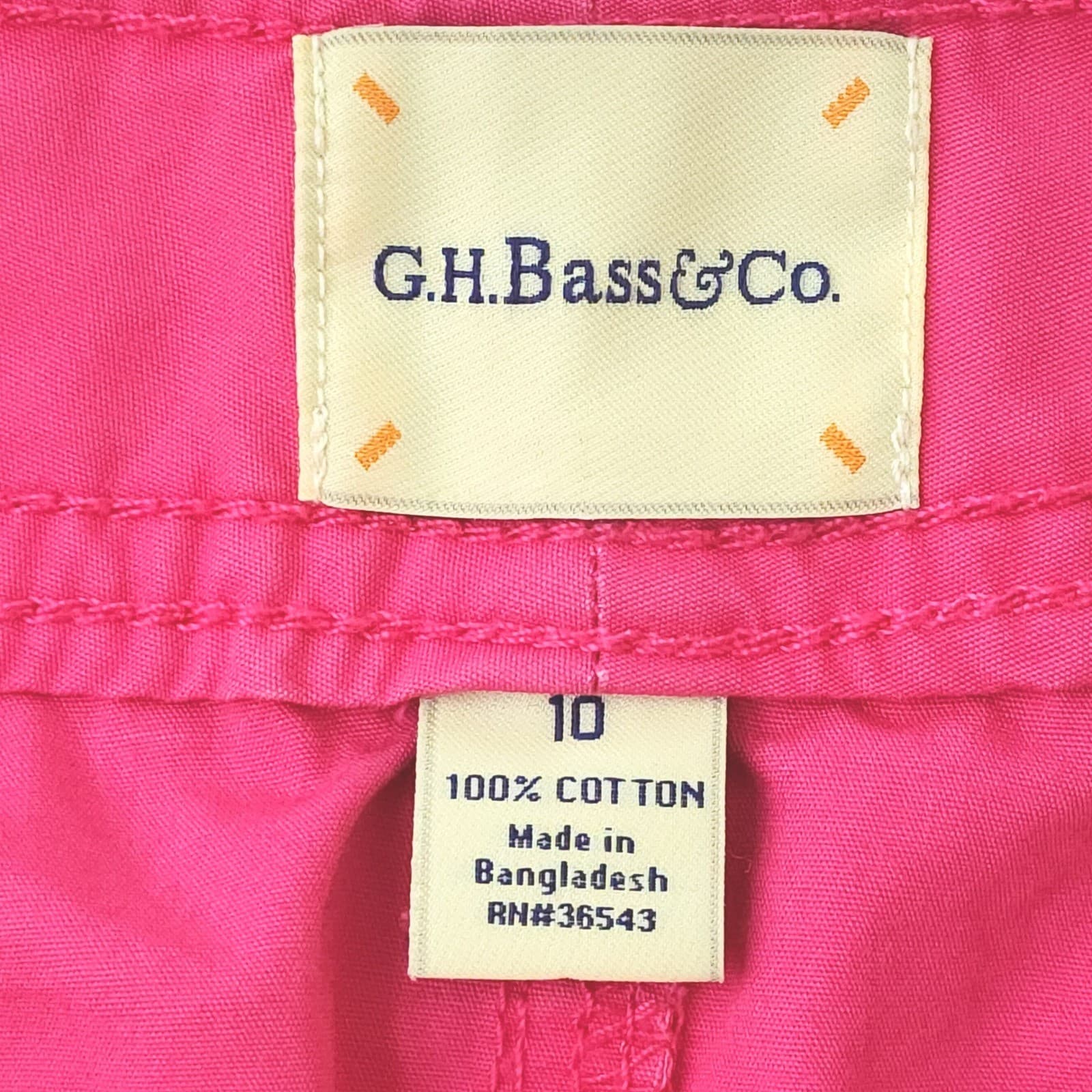 G.H. Bass & Co Hot Pink 100% Cotton Utility Mini Skirt Size 10 Cargo Pockets - Thumbnail 3