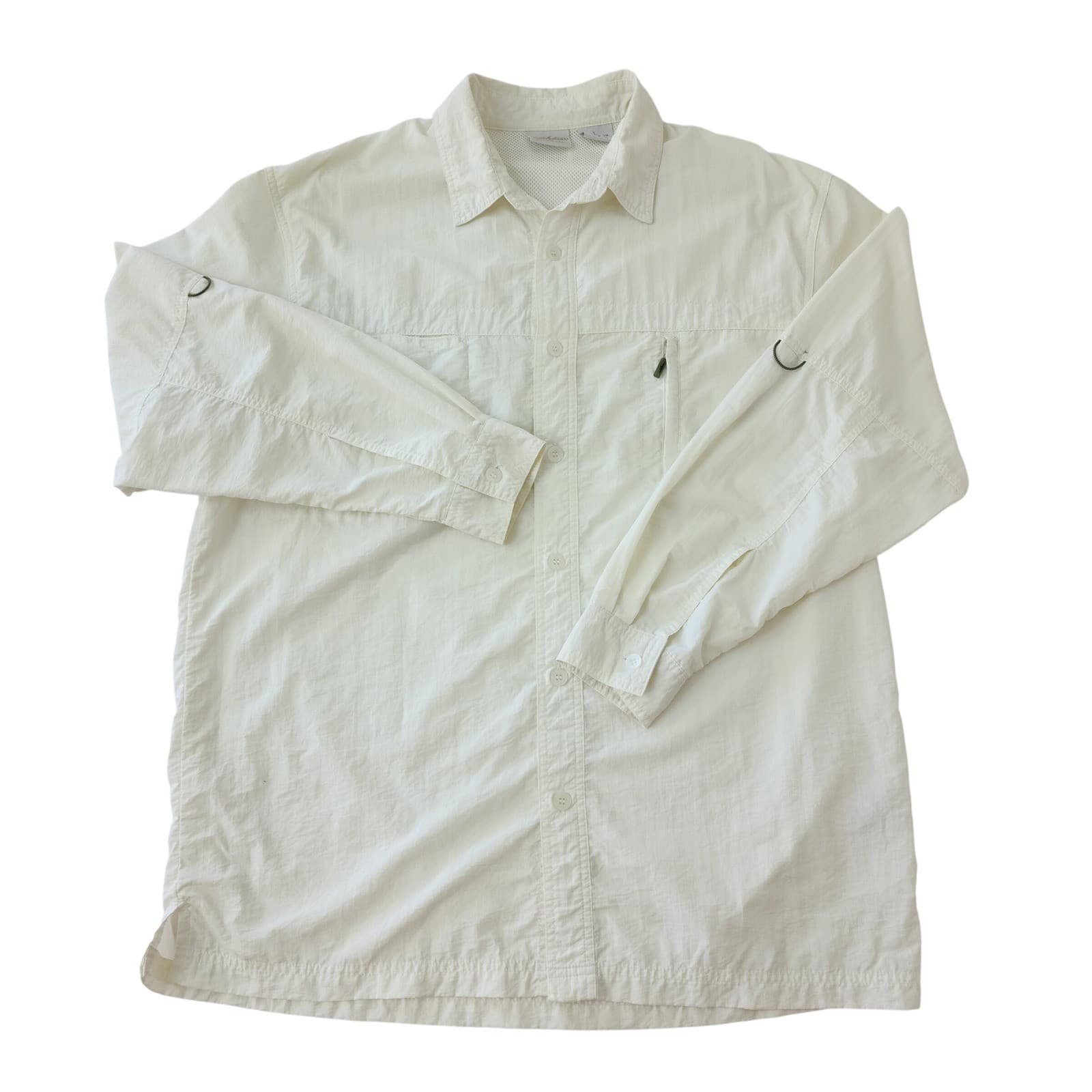 White Sierra Men's White vented fishing Long Sleeve pearl snap Shirt