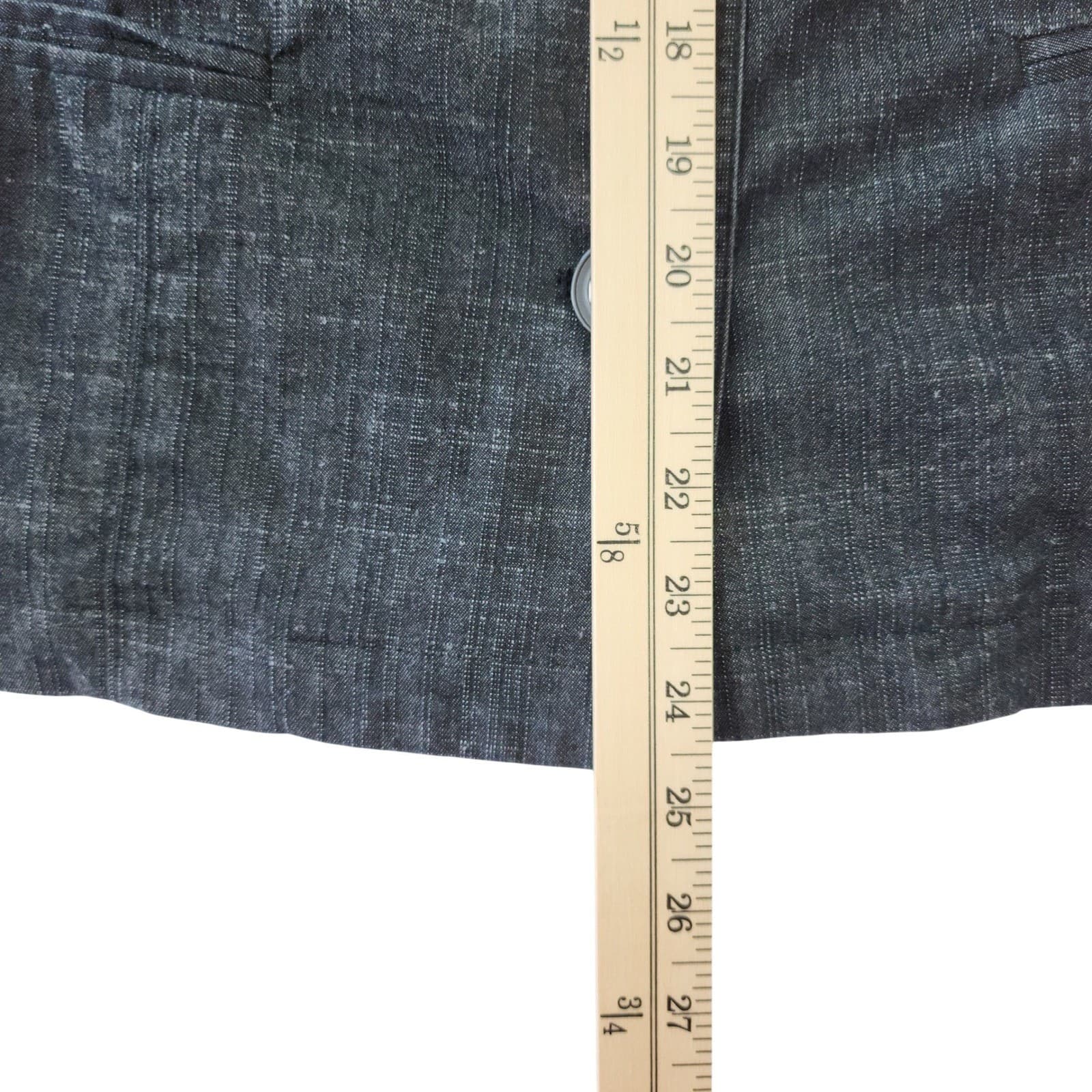 Dressbarn Woman 1X Short Sleeve Blazer Jacket Charcoal Grey Textured Button Up - Thumbnail 2